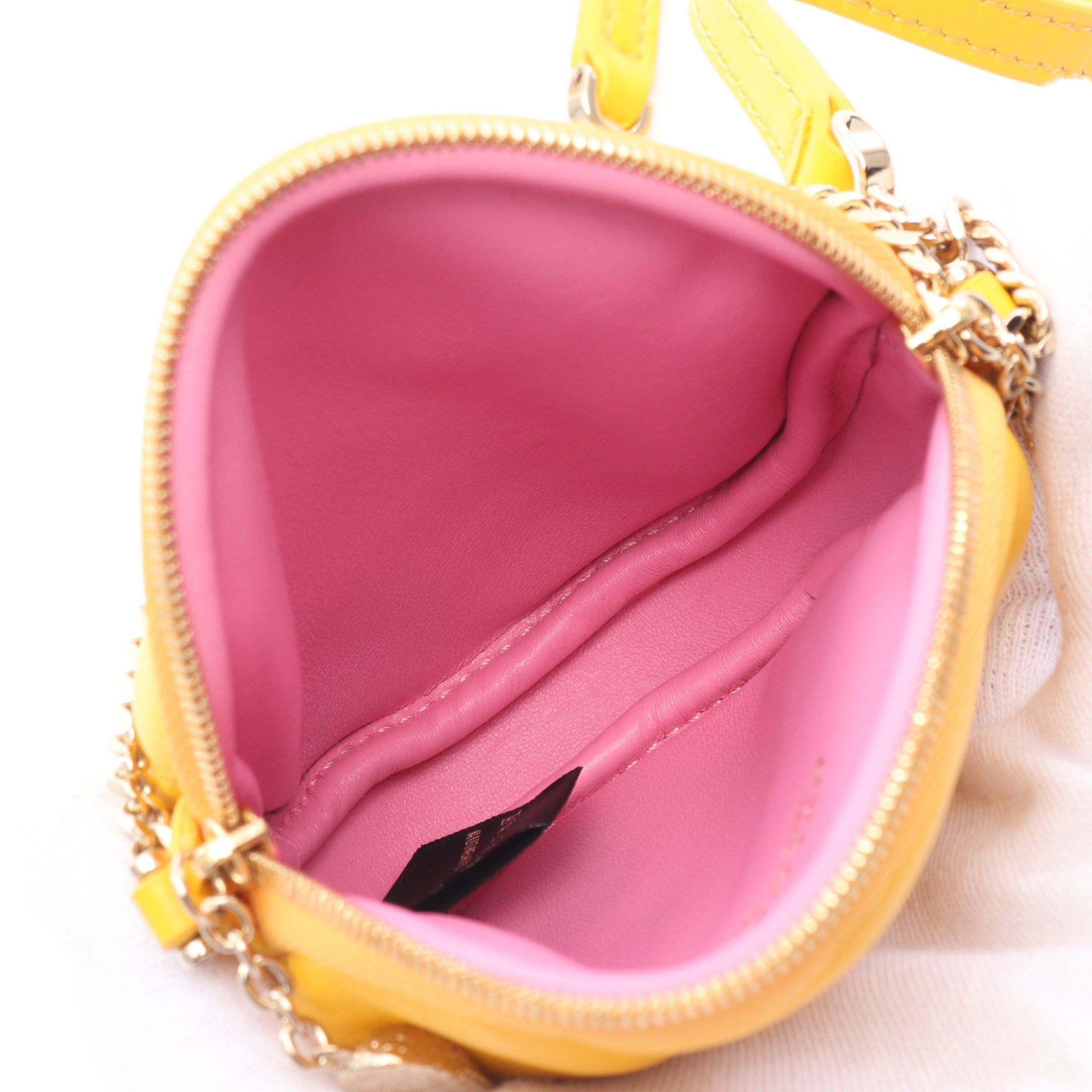 Bvlgari Bvlgari Serpenti Cabochon Mini Pochette Chain Shoulder Bag Leather Orange Yellow Size ONE SIZE - 3 Thumbnail