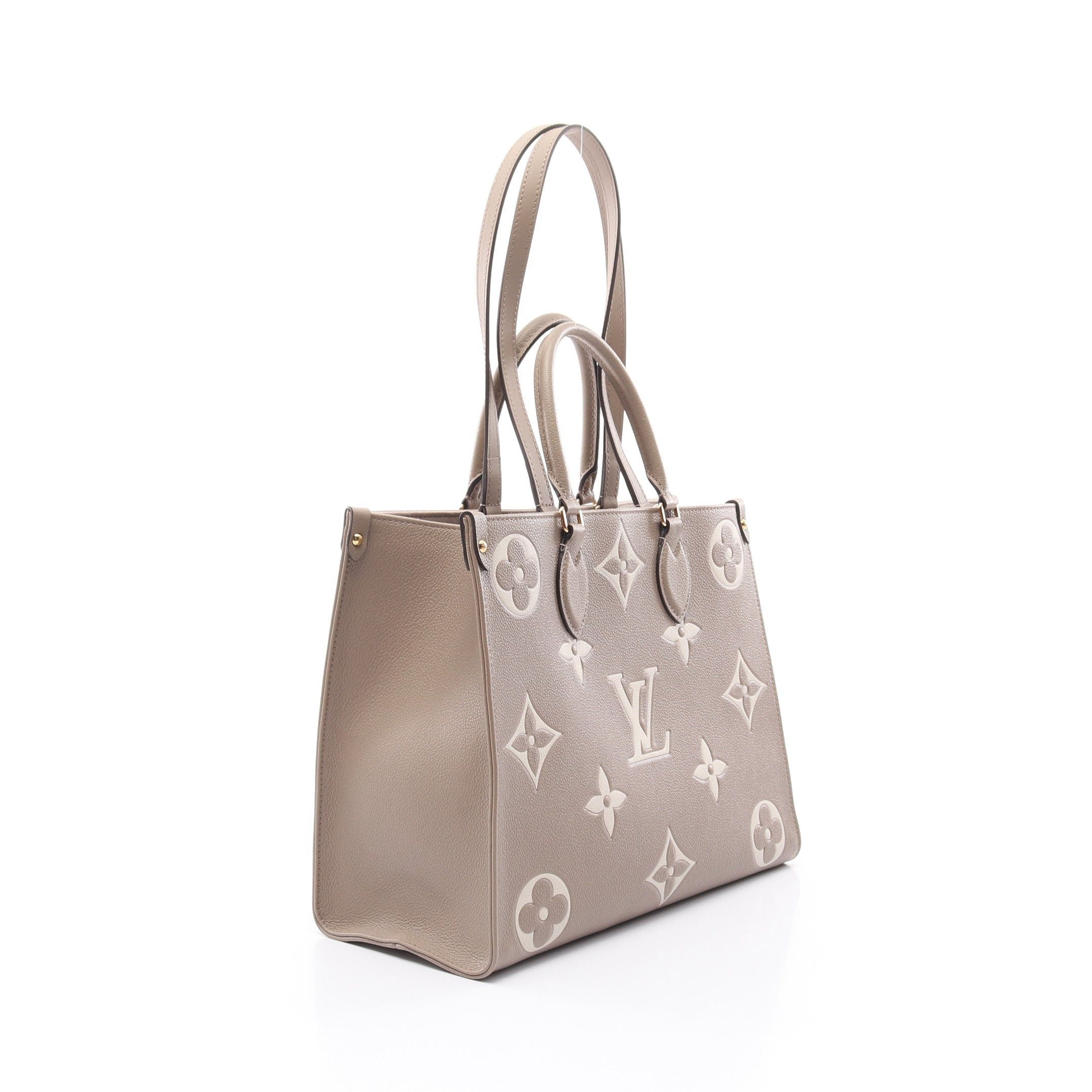 Louis Vuitton Louis Vuitton On-The-Go Mm Bicolor Monogram Empreinte Tourterelle Claim Shoulder Bag Tote Leather Gray Beige Ivory Size ONE SIZE - 2 Thumbnail