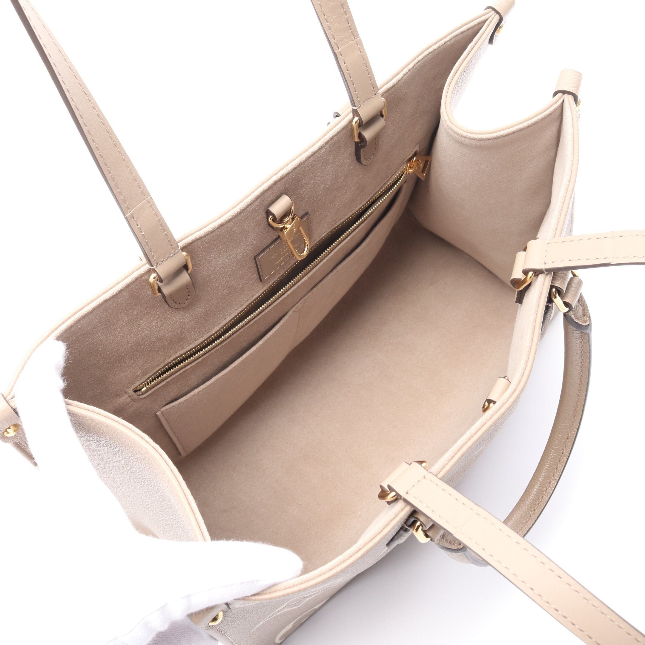 Louis Vuitton Louis Vuitton On-The-Go Mm Bicolor Monogram Empreinte Tourterelle Claim Shoulder Bag Tote Leather Gray Beige Ivory Size ONE SIZE - 3 Thumbnail