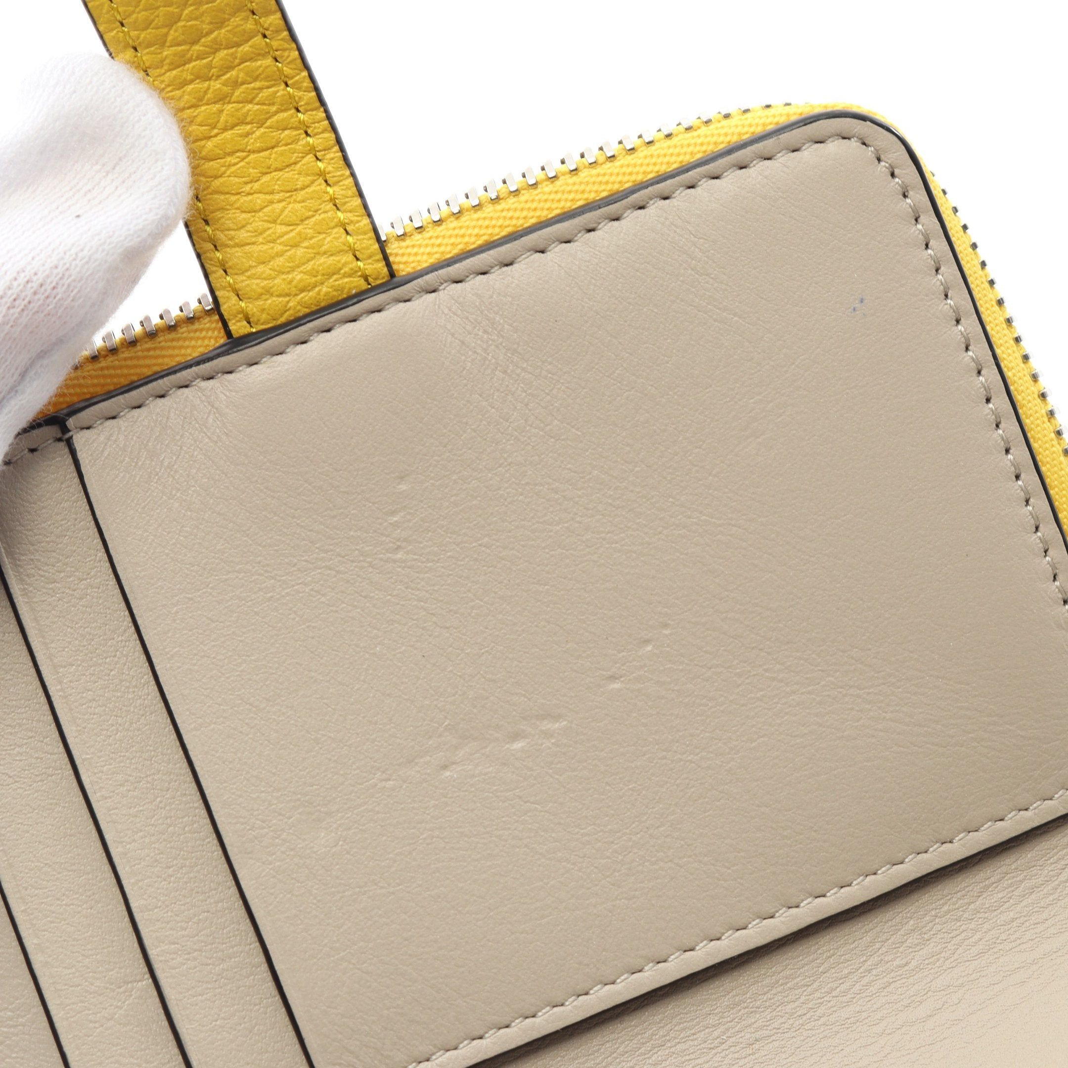 Loewe Loewe Slim Zip Bifold Wallet Bi-Fold Leather Yellow Gray Beige Size ONE SIZE - 6 Thumbnail