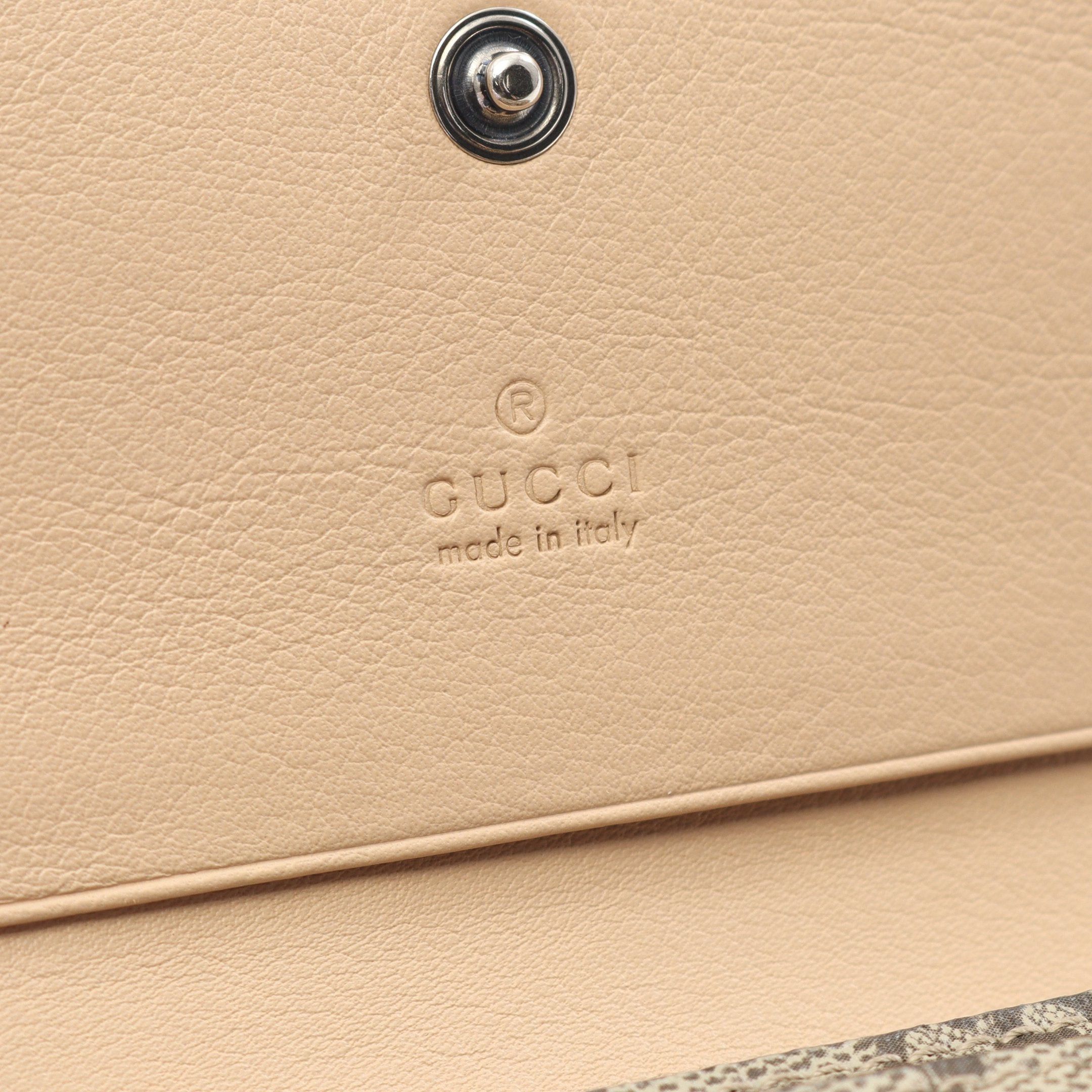 Gucci Gucci Double G Gg Supreme Card Case Name Holder Leather Beige Size ONE SIZE - 4 Thumbnail
