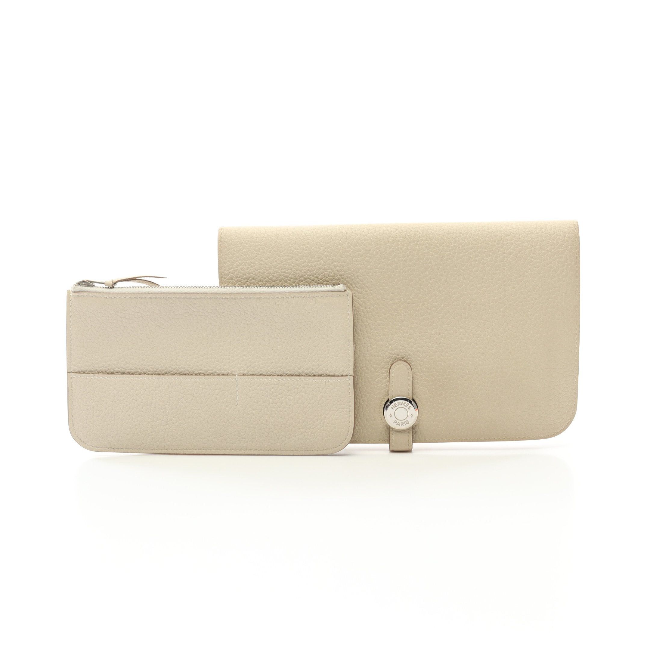 Hermes Hermes Dogon Duo Gm Kure Bi-Fold Long Wallet Clemence Leather Ivory Silver Hardware A Stamp Size ONE SIZE - 6 Thumbnail