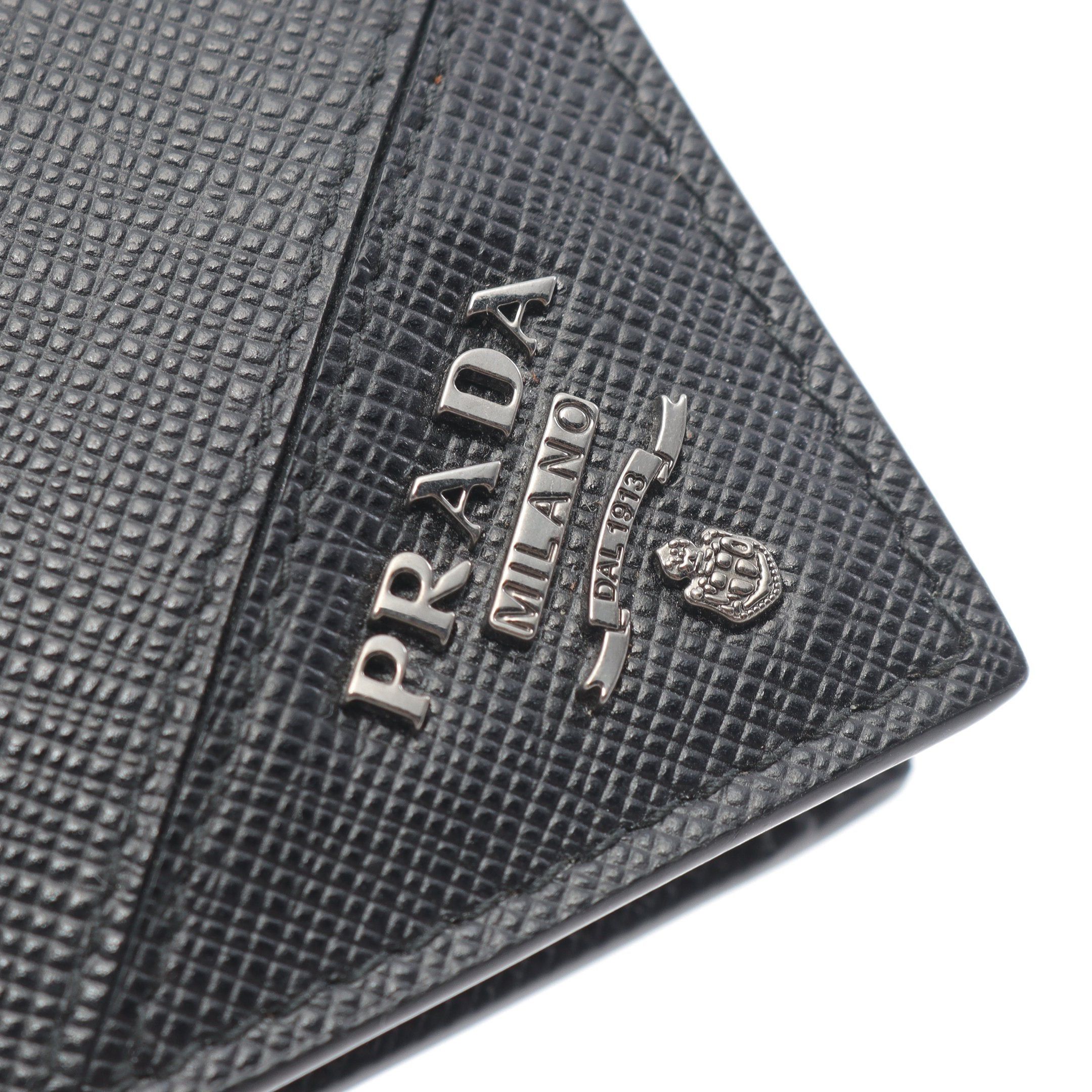 Prada Prada Saffiano Metal Card Case Name Holder Leather Black Size ONE SIZE - 5 Thumbnail