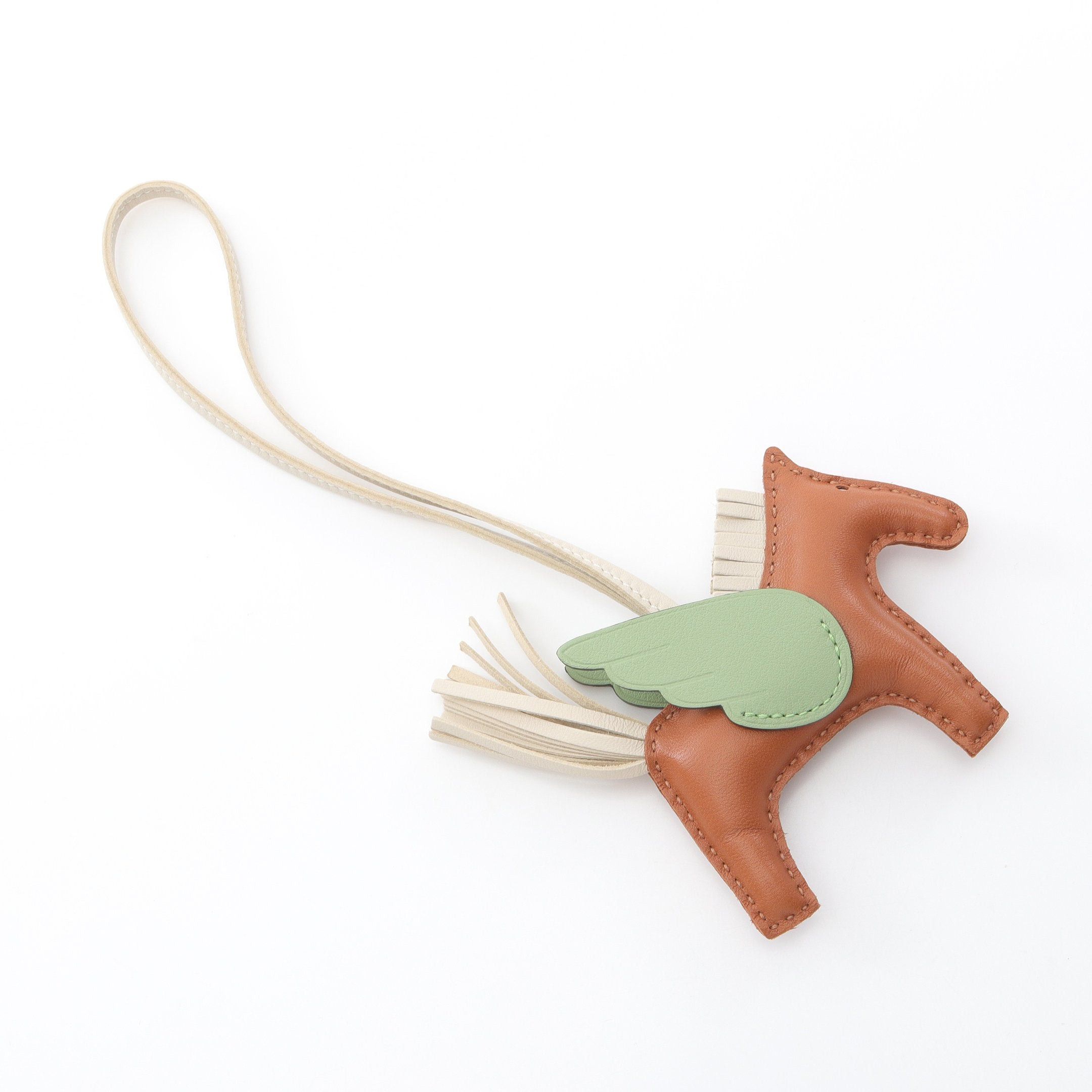 Hermes Hermes Rodeo Pegasus Pm Gold Veil Cricket Kure Bag Charm Veau Swift Aagneau Light Brown Green Off White B Stamp Size ONE SIZE - 2 Thumbnail