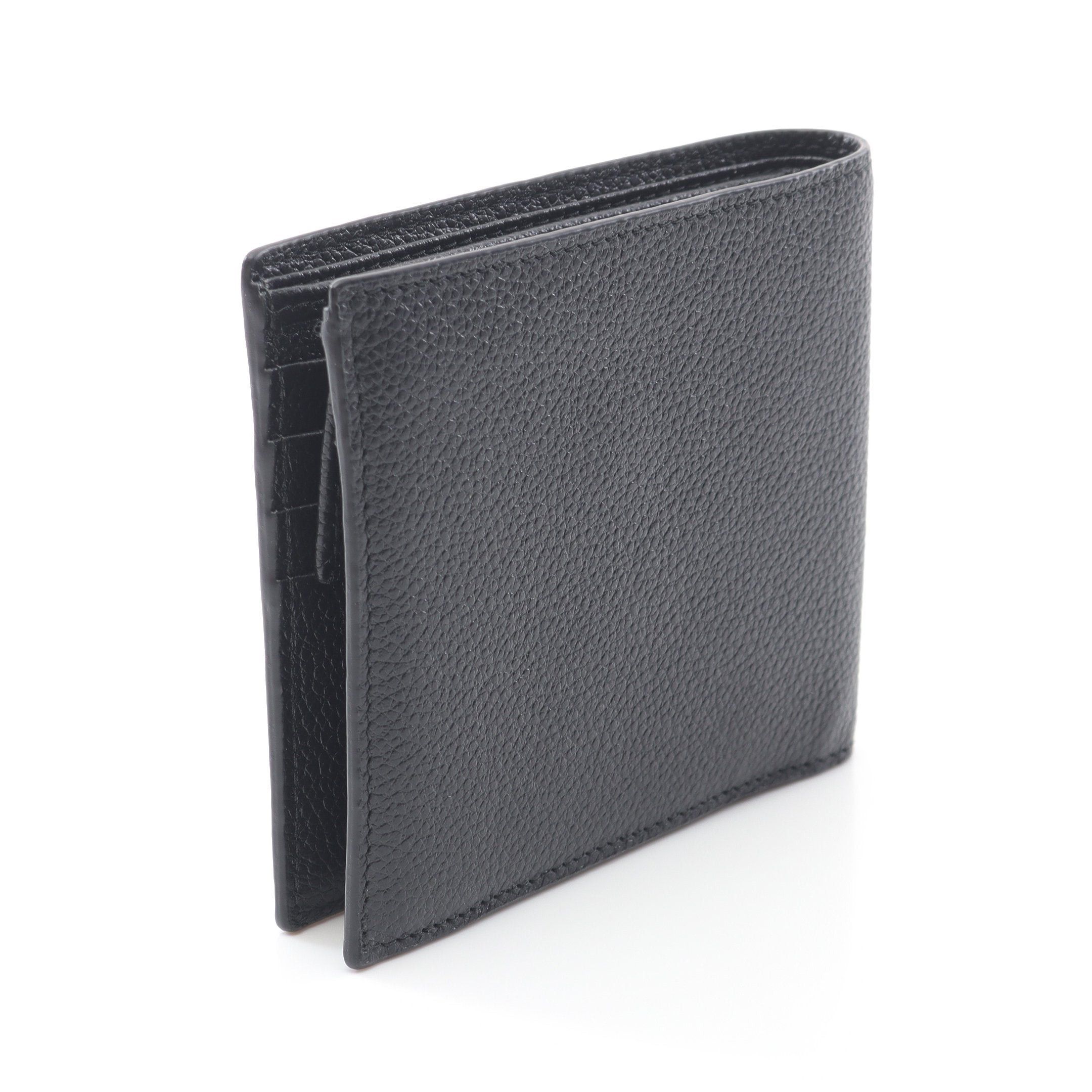Prada Prada Vit.Micro Grain Bi-Fold Wallet Leather Black Size ONE SIZE - 2 Thumbnail