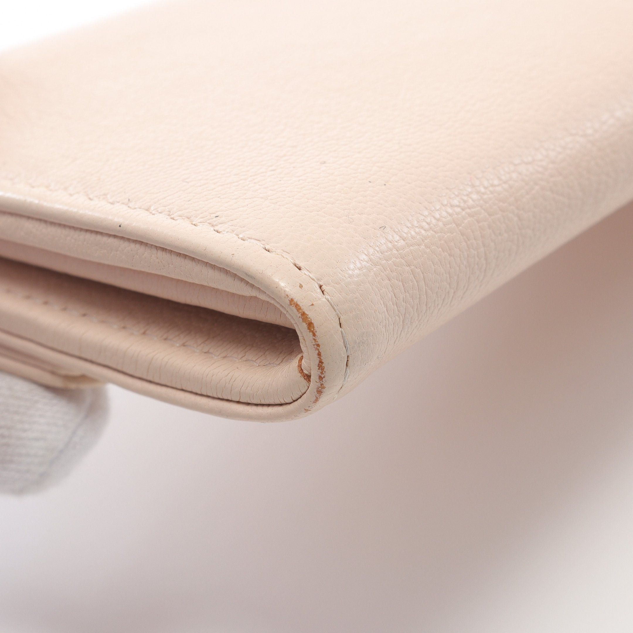 Chanel Chanel Coco Mark Bi-Fold Long Wallet Leather Pink Beige Silver Hardware Size ONE SIZE - 8 Thumbnail