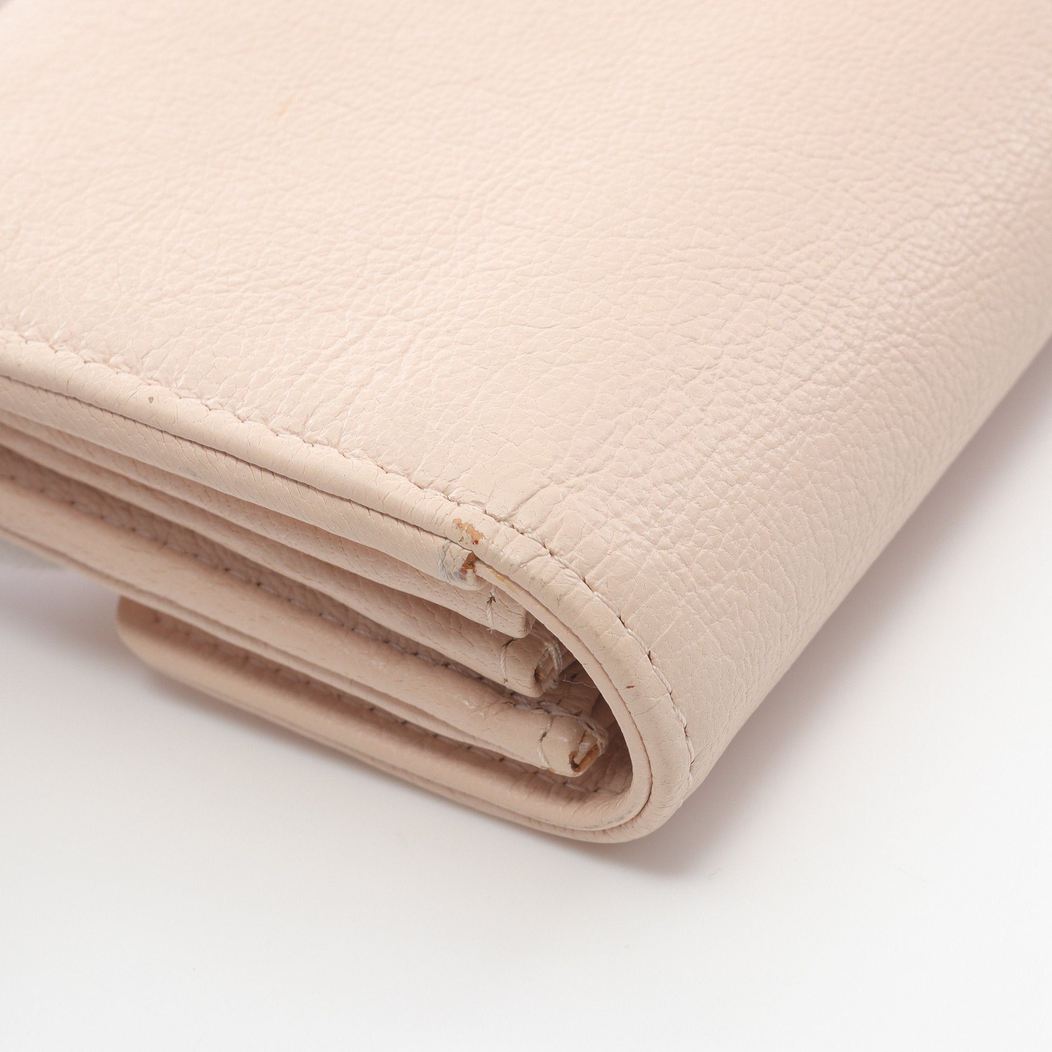 Chanel Chanel Coco Mark Bi-Fold Long Wallet Leather Pink Beige Silver Hardware Size ONE SIZE - 10 Thumbnail