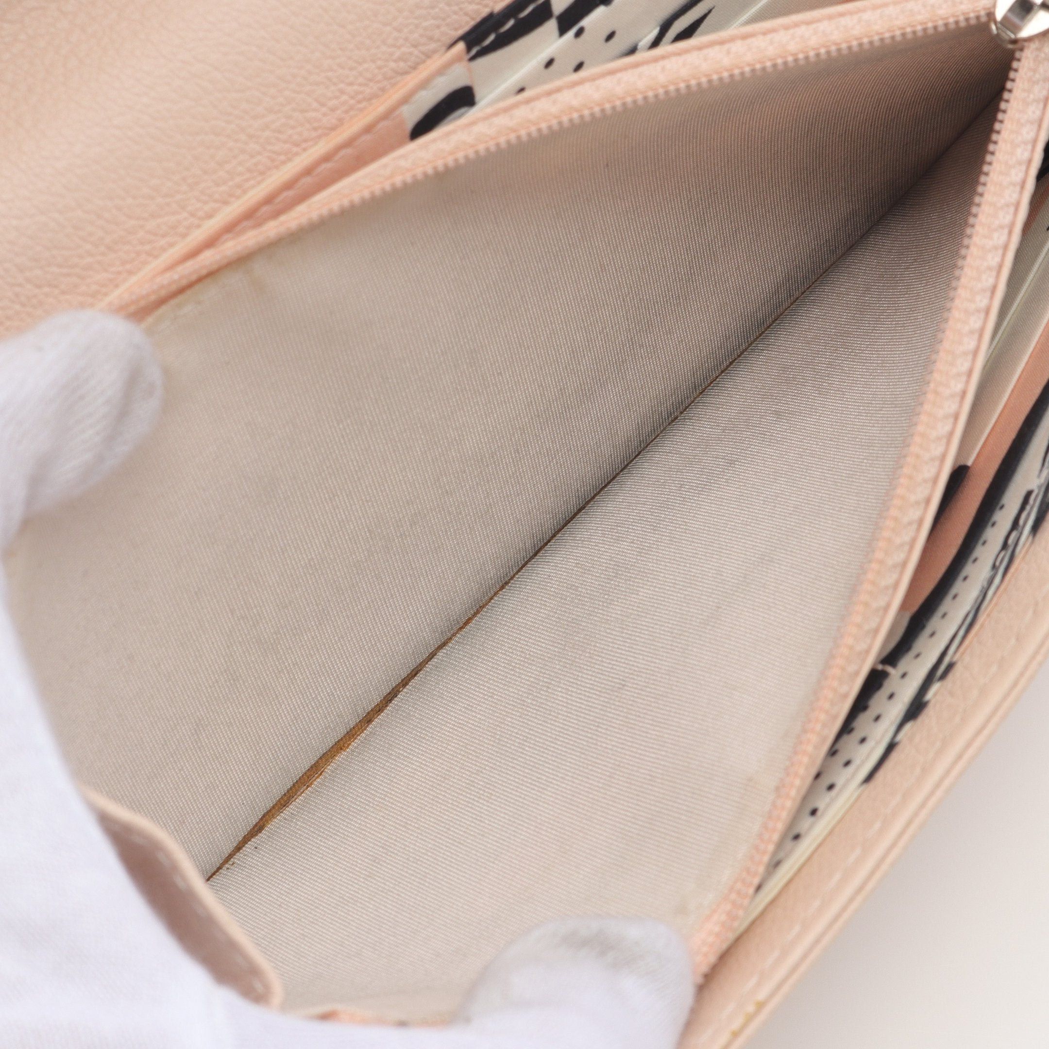 Chanel Chanel Coco Mark Bi-Fold Long Wallet Leather Pink Beige Silver Hardware Size ONE SIZE - 6 Thumbnail