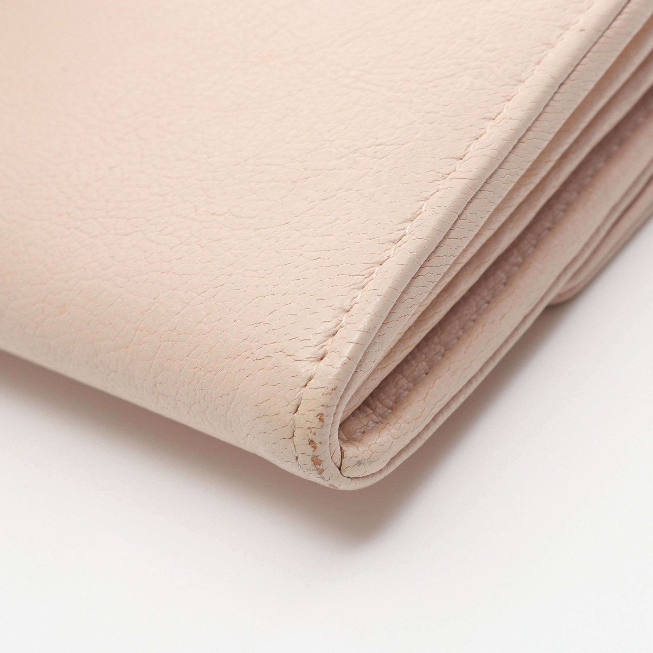 Chanel Chanel Coco Mark Bi-Fold Long Wallet Leather Pink Beige Silver Hardware Size ONE SIZE - 7 Thumbnail