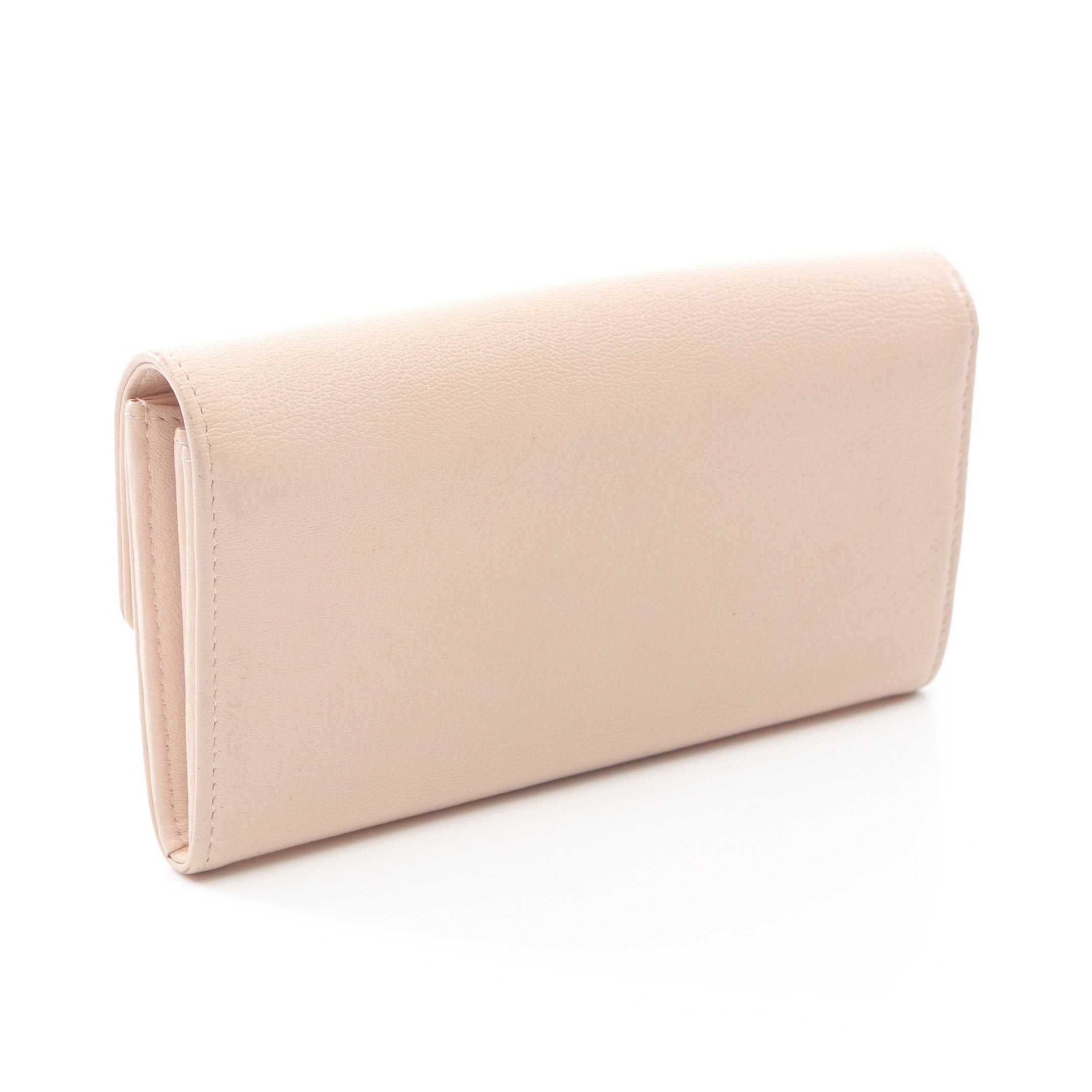 Chanel Chanel Coco Mark Bi-Fold Long Wallet Leather Pink Beige Silver Hardware Size ONE SIZE - 2 Thumbnail