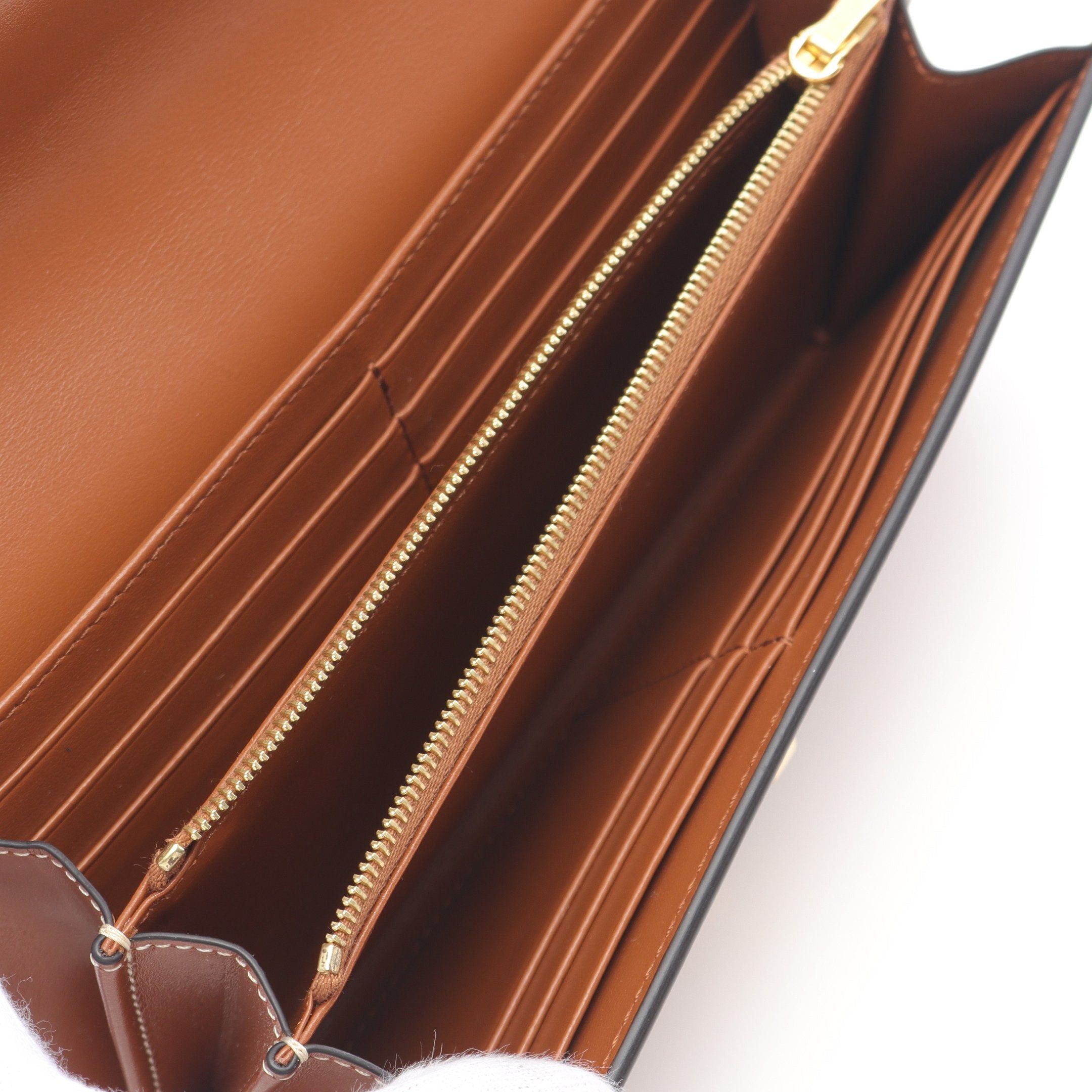 Celine Celine Large Wallet 16 Sais Bi-Fold Long Leather Light Brown Size ONE SIZE - 3 Thumbnail