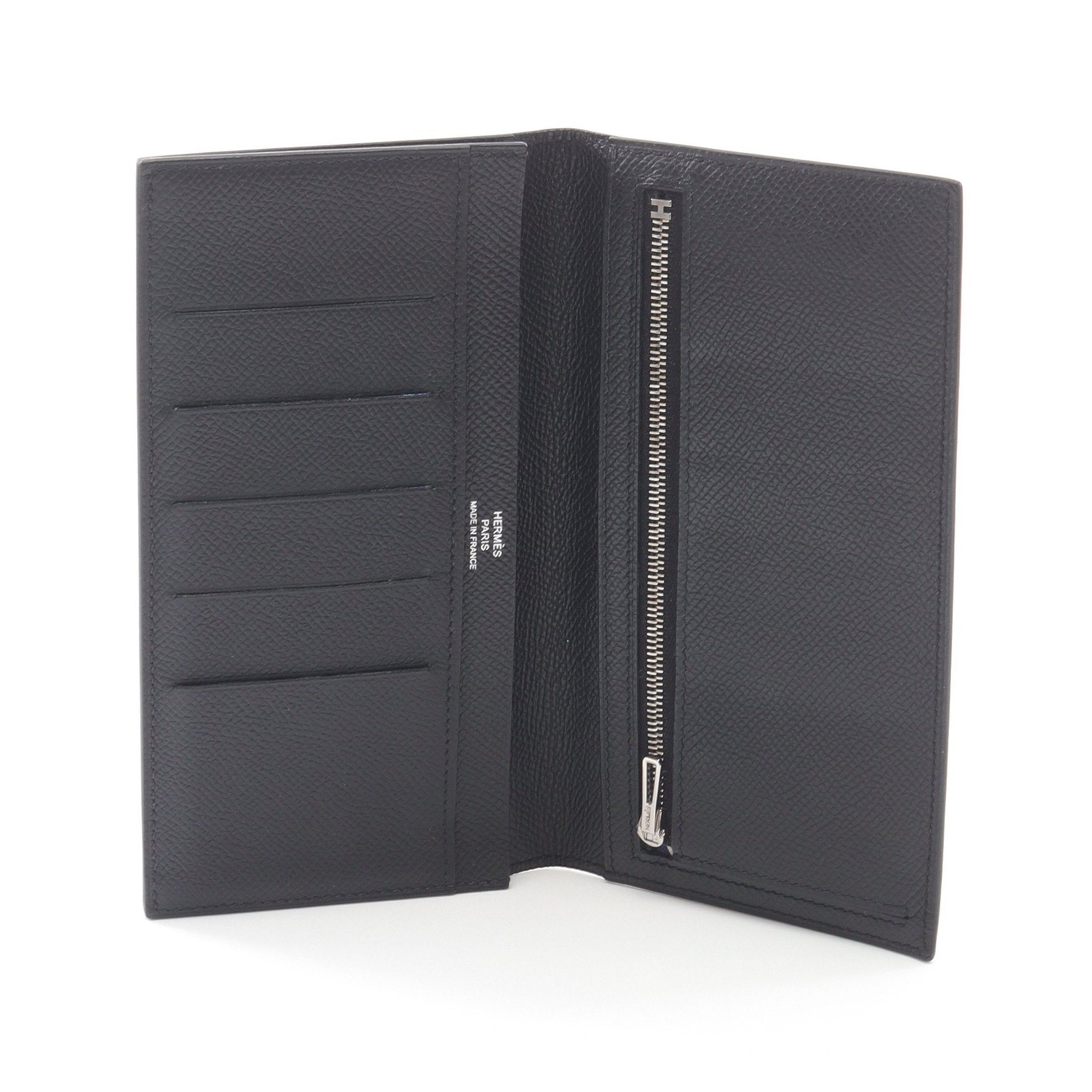 Hermes Hermes Citizen Twill Long Bi-Fold Wallet Veau Epsom Black Silver Hardware Y Stamp Size ONE SIZE - 3 Thumbnail