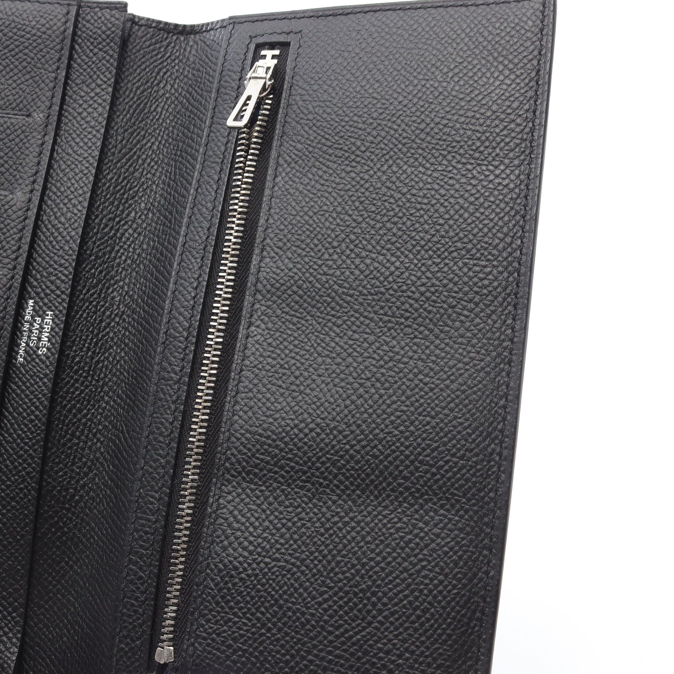 Hermes Hermes Citizen Twill Long Bi-Fold Wallet Veau Epsom Black Silver Hardware Y Stamp Size ONE SIZE - 7 Thumbnail