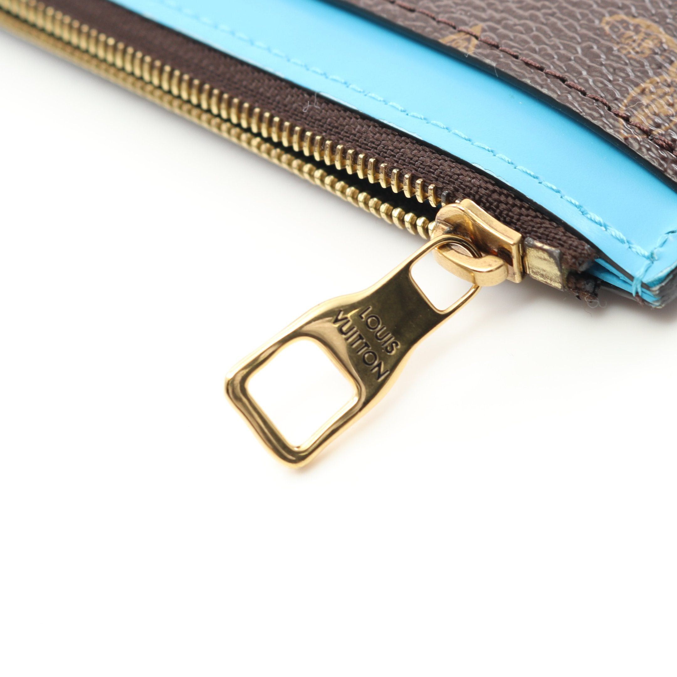 Louis Vuitton Louis Vuitton Coin Card Holder No.7 Monogram Case Purse Leather Brown Blue Size ONE SIZE - 8 Thumbnail