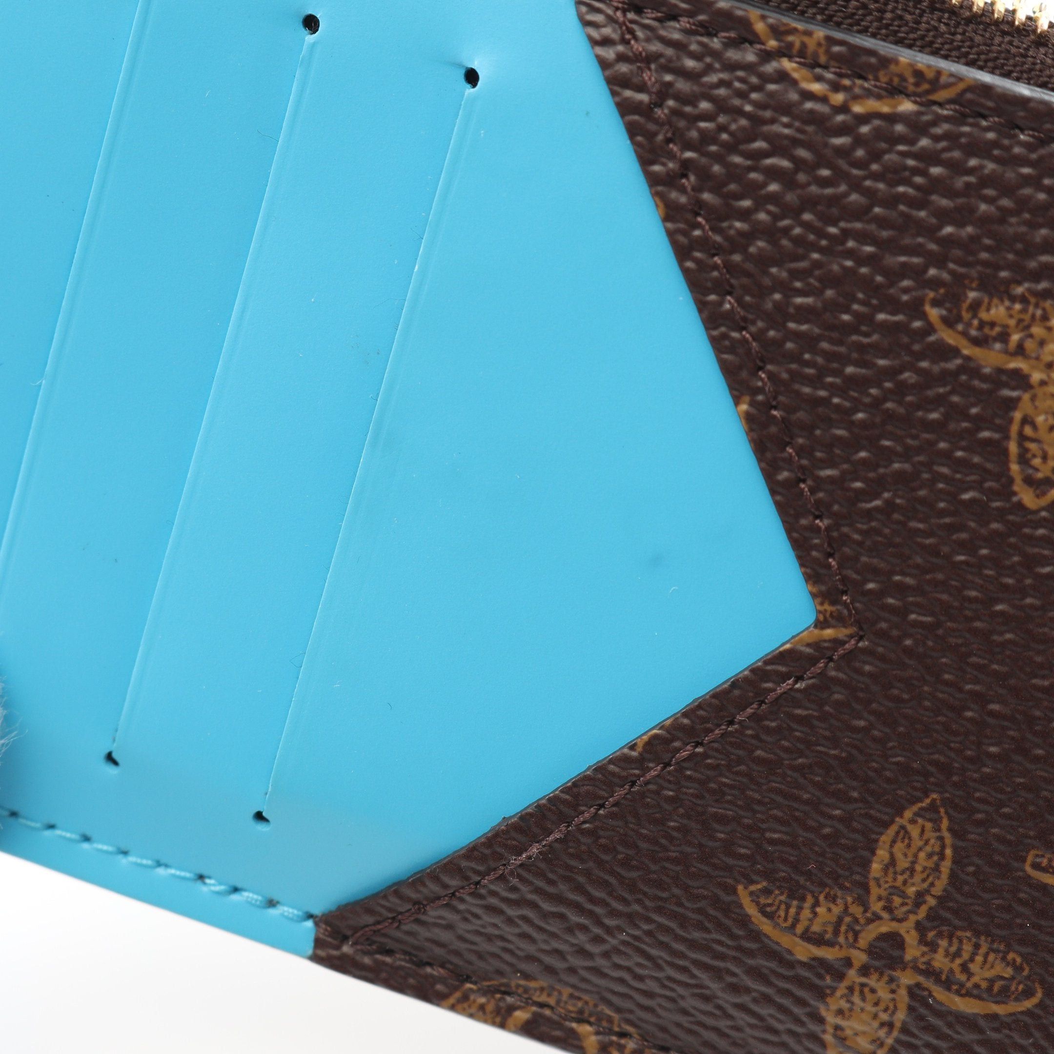 Louis Vuitton Louis Vuitton Coin Card Holder No.7 Monogram Case Purse Leather Brown Blue Size ONE SIZE - 5 Thumbnail