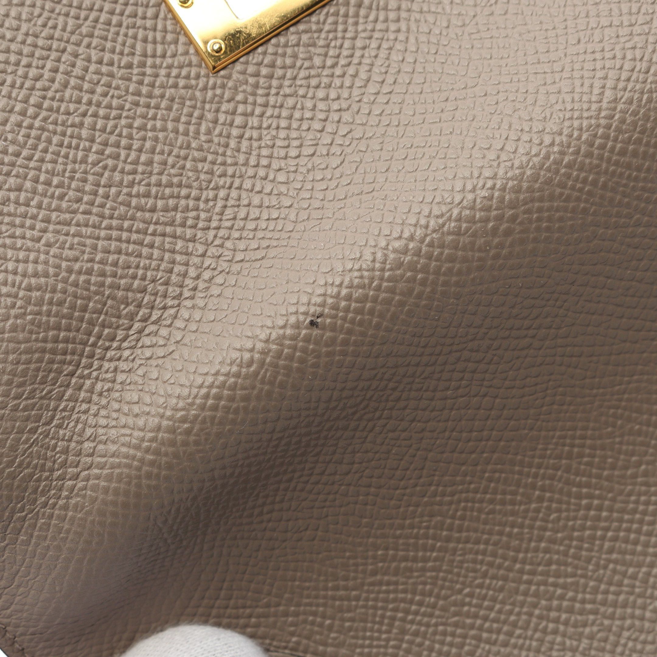 Hermes Hermes Kelly Wallet Medium Grease Asphalt Trifold Veau Epsom Gray Beige Gold Hardware C Engraved Size ONE SIZE - 11 Thumbnail