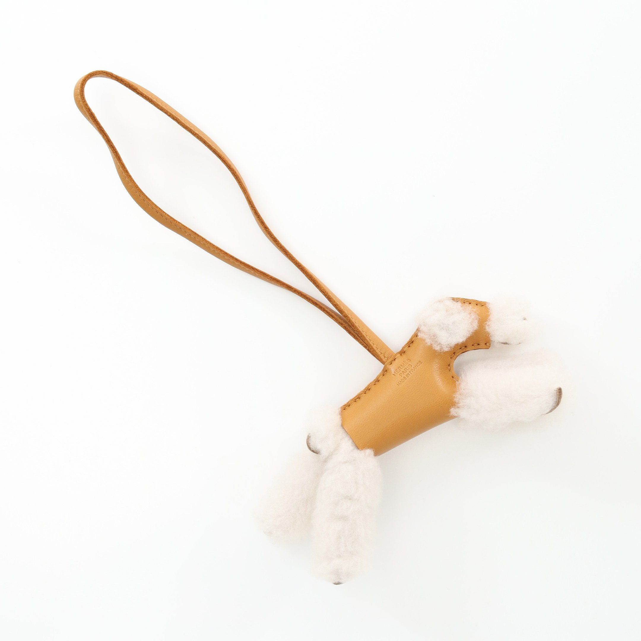 Hermes Hermes Paddy Charm Bag Aagneau Merino Wool Light Brown White U Stamp Size ONE SIZE - 2 Thumbnail