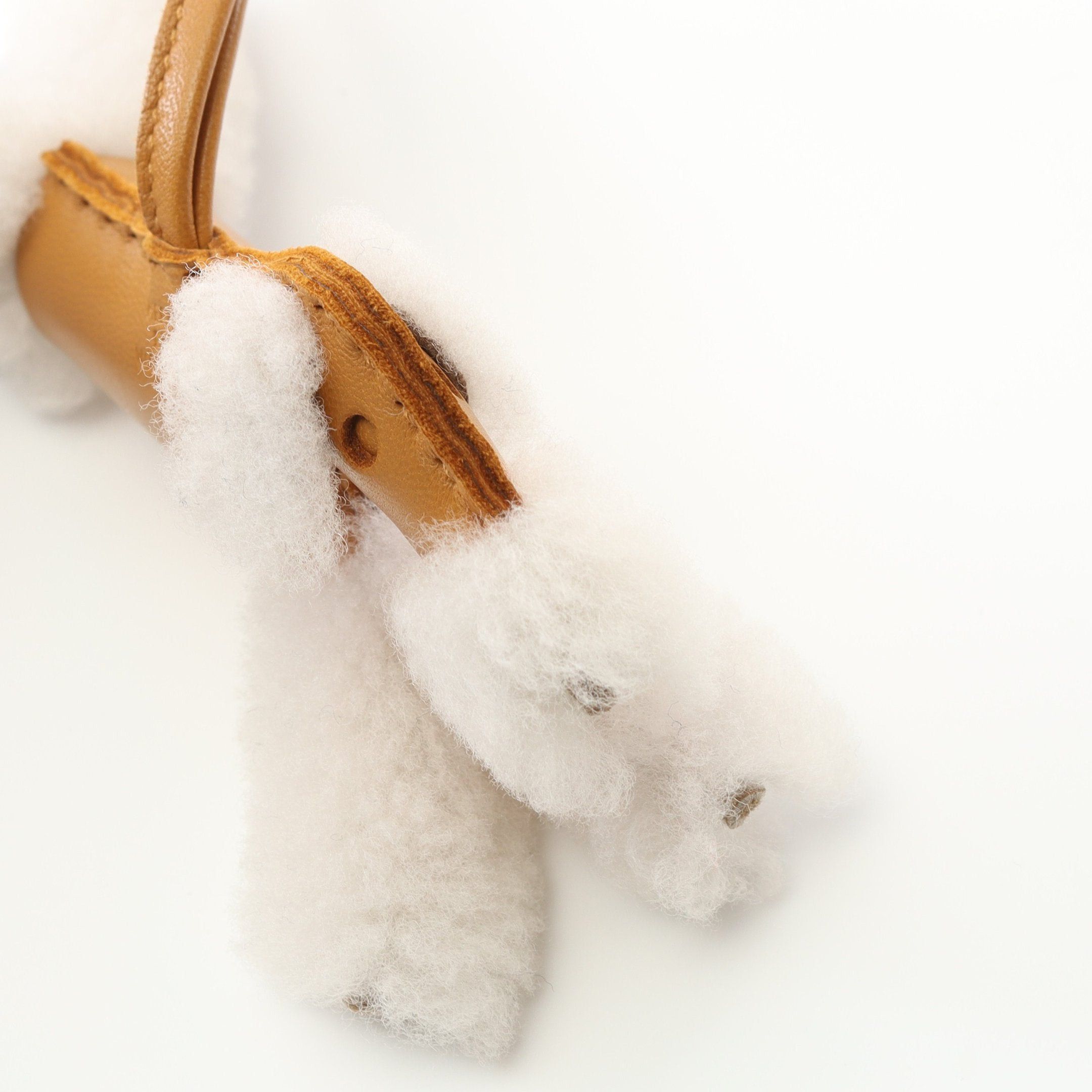 Hermes Hermes Paddy Charm Bag Aagneau Merino Wool Light Brown White U Stamp Size ONE SIZE - 5 Thumbnail
