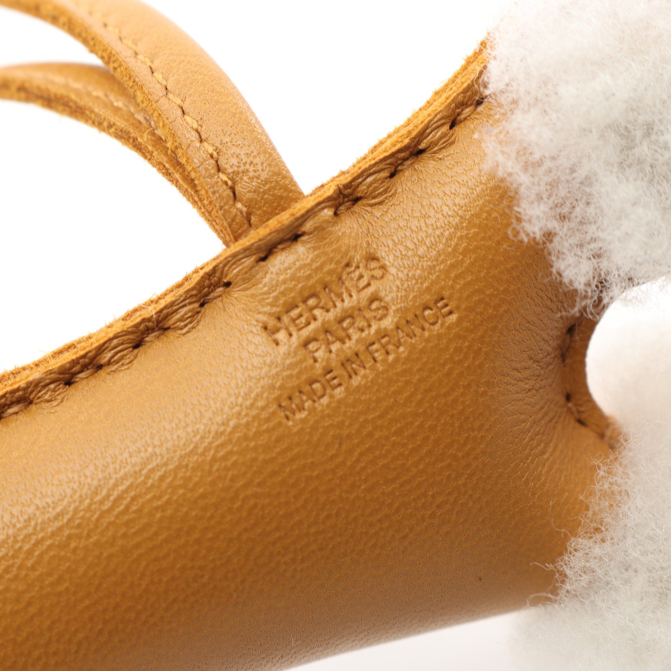 Hermes Hermes Paddy Charm Bag Aagneau Merino Wool Light Brown White U Stamp Size ONE SIZE - 3 Thumbnail