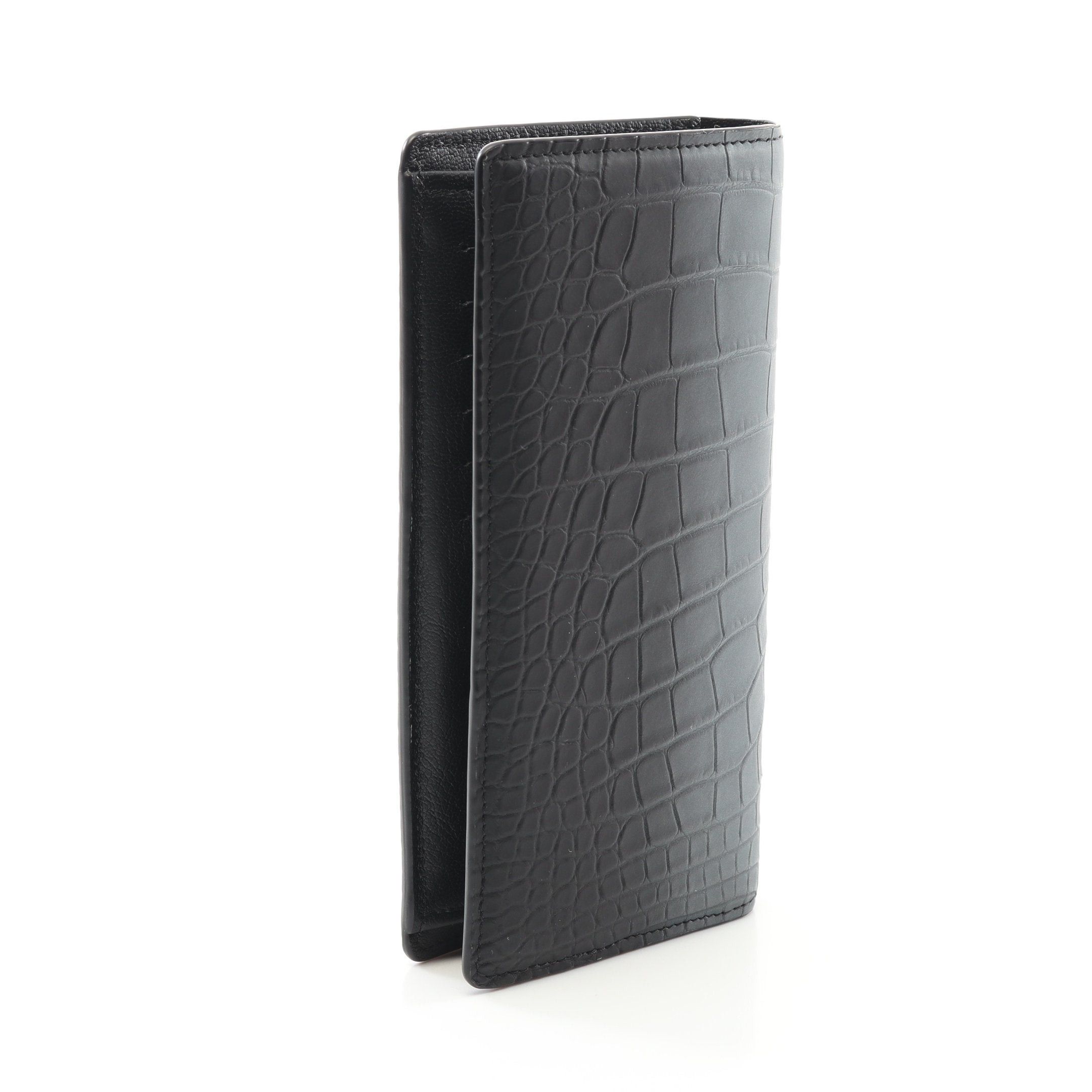 Louis Vuitton Louis Vuitton Portefeuil Brother Bi-Fold Long Wallet Crocodile Mat Black Gray Size ONE SIZE - 2 Thumbnail