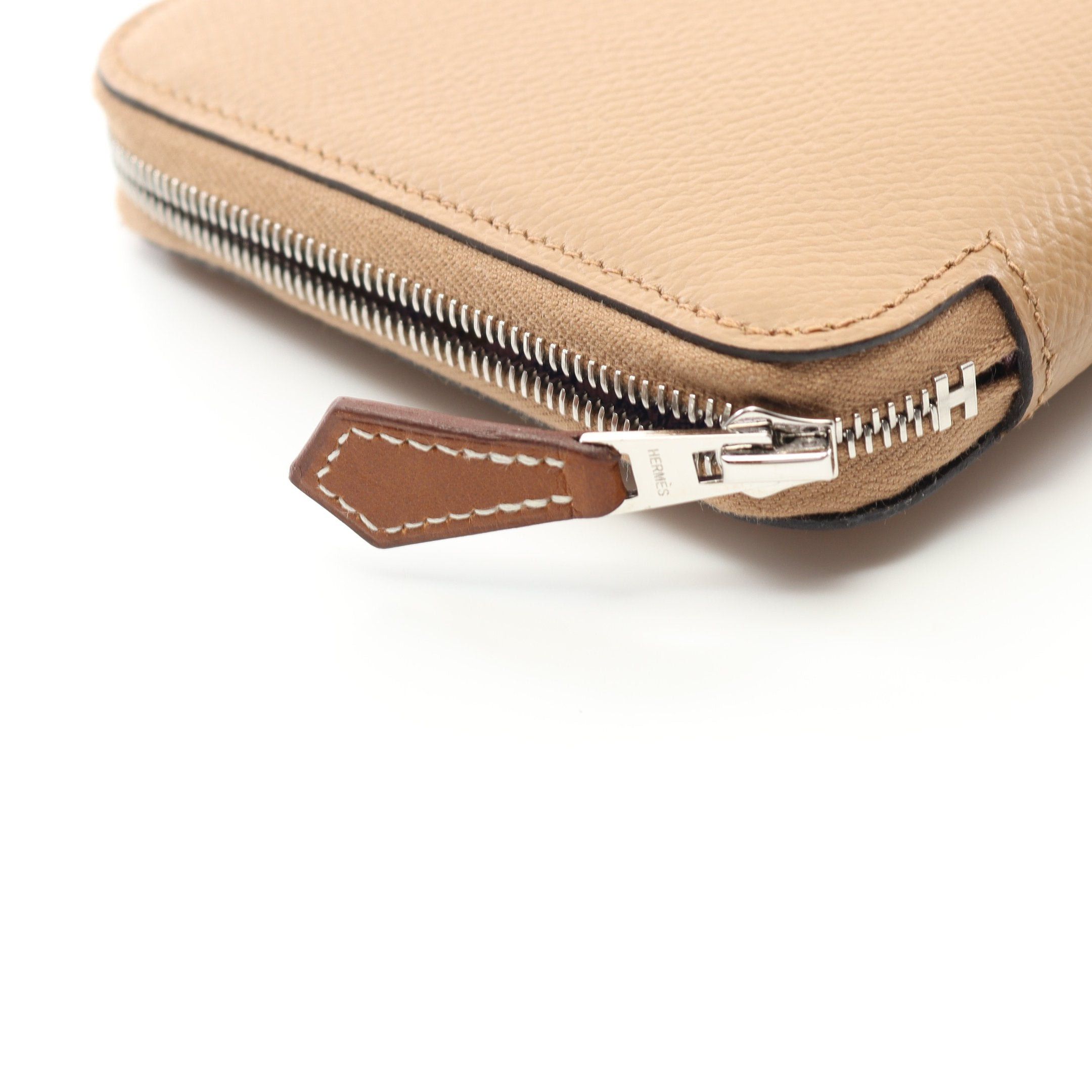 Hermes Hermes Azap Long Silk In Chai Round Zipper Wallet Veau Epsom Beige Silver Hardware U Stamp Size ONE SIZE - 7 Thumbnail