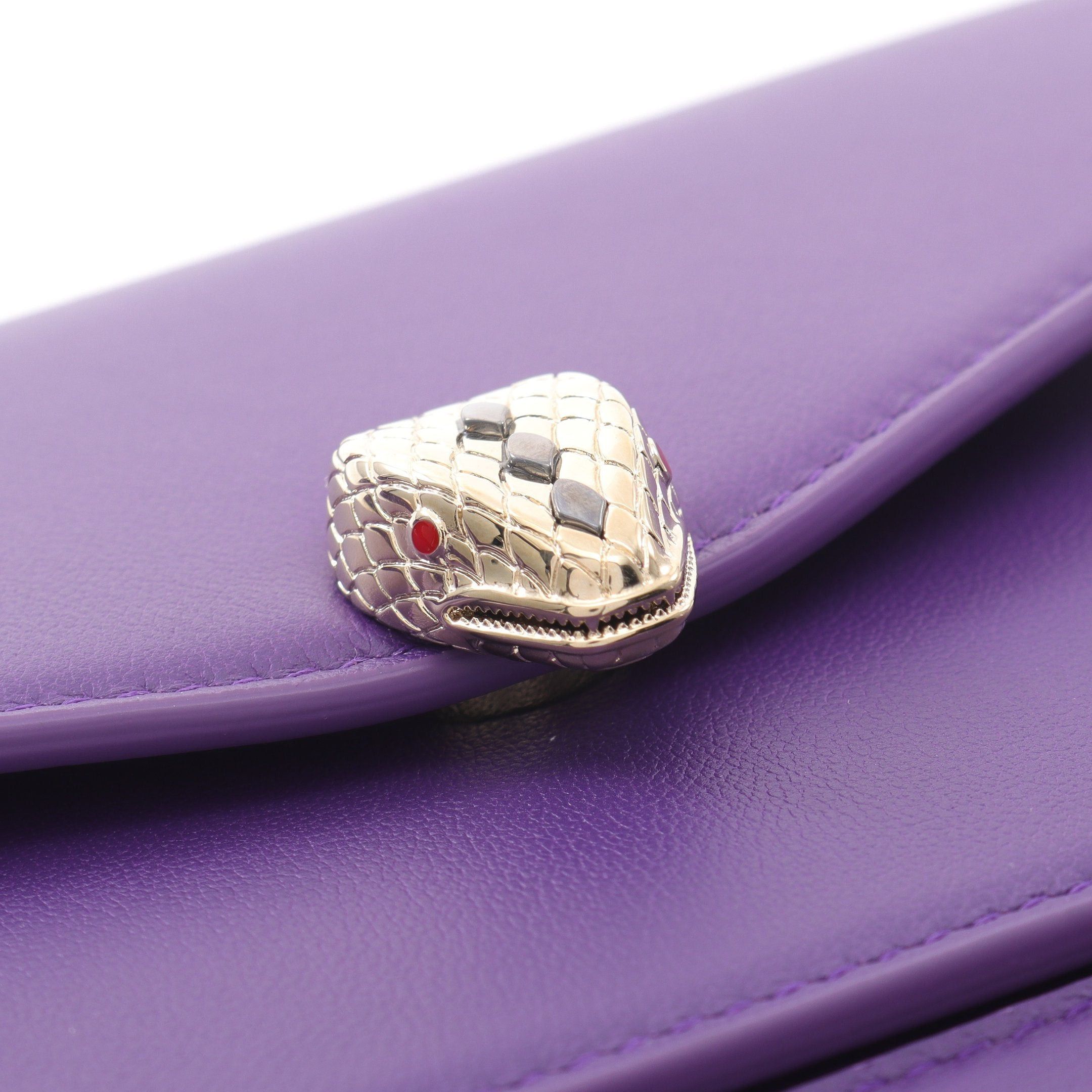 Bvlgari Bvlgari Serpenti Forever Chain Handbag Leather Purple Size ONE SIZE - 7 Thumbnail