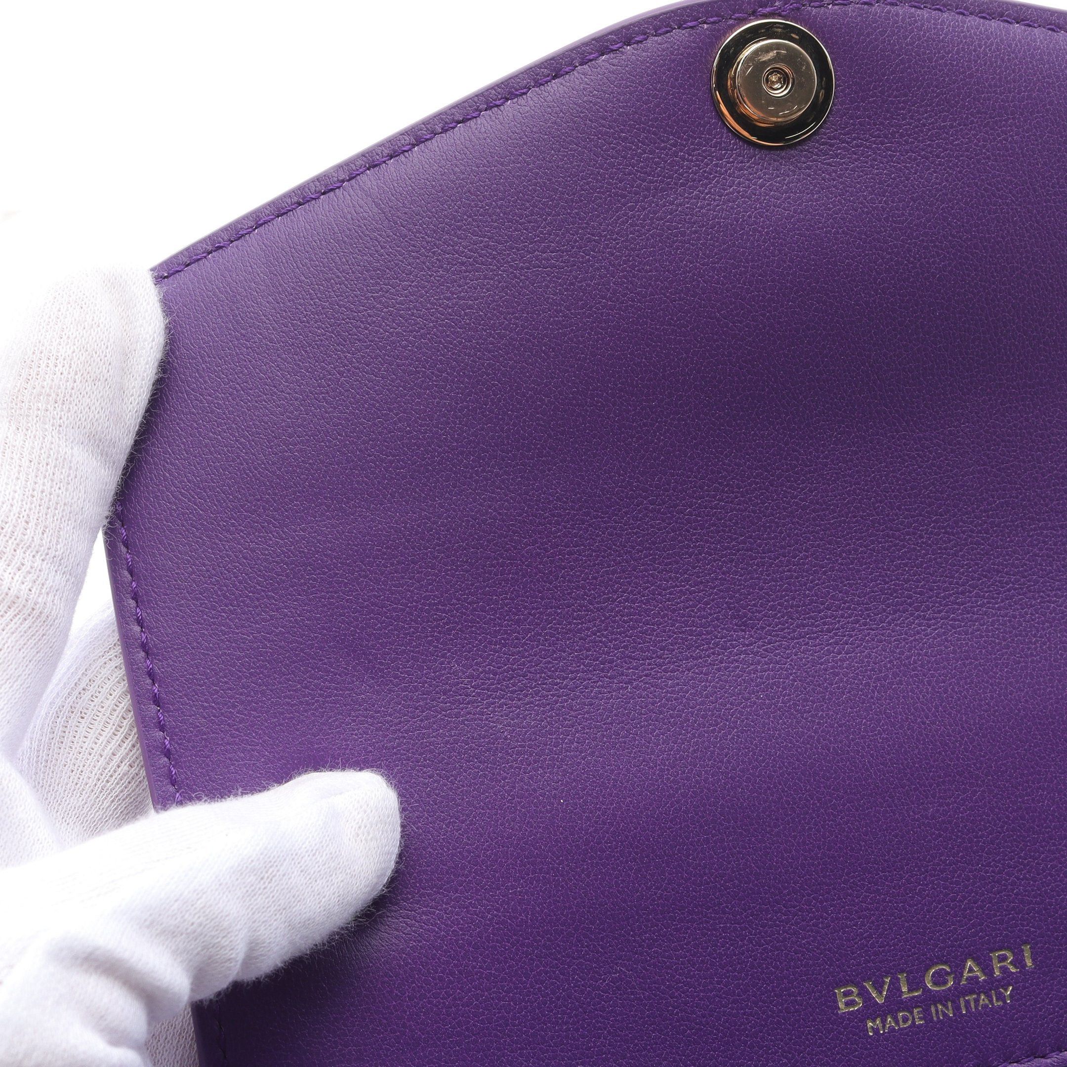 Bvlgari Bvlgari Serpenti Forever Chain Handbag Leather Purple Size ONE SIZE - 8 Thumbnail