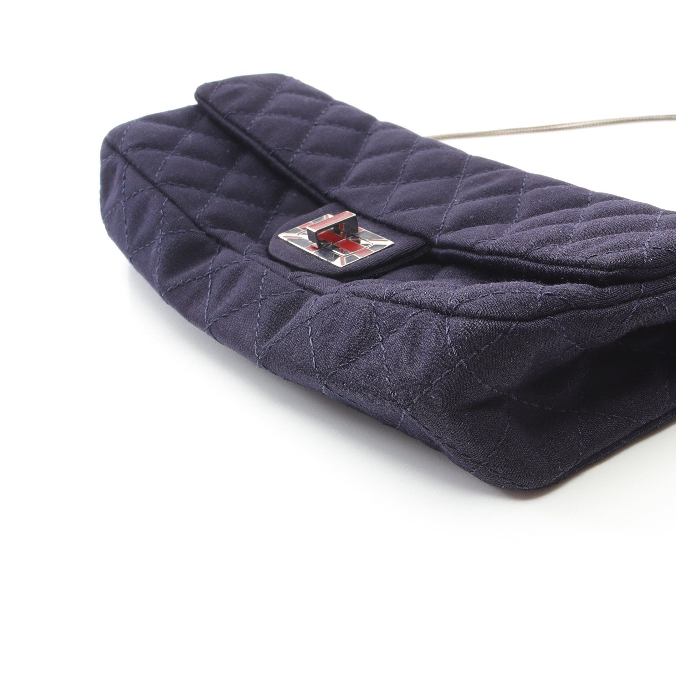Chanel Chanel Matelasse Union Jack Chain Shoulder Bag Fabric Navy Silver Hardware Size ONE SIZE - 6 Thumbnail