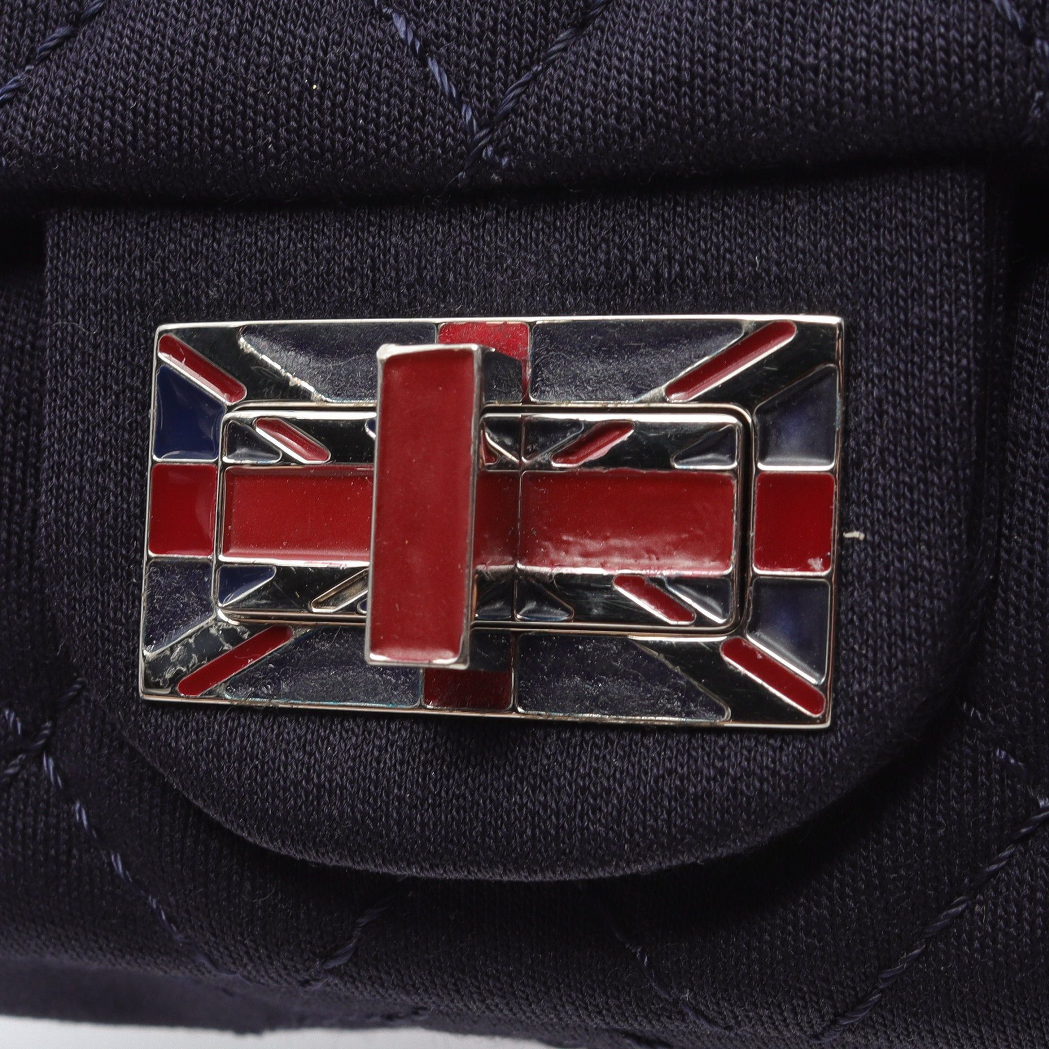 Chanel Chanel Matelasse Union Jack Chain Shoulder Bag Fabric Navy Silver Hardware Size ONE SIZE - 9 Thumbnail