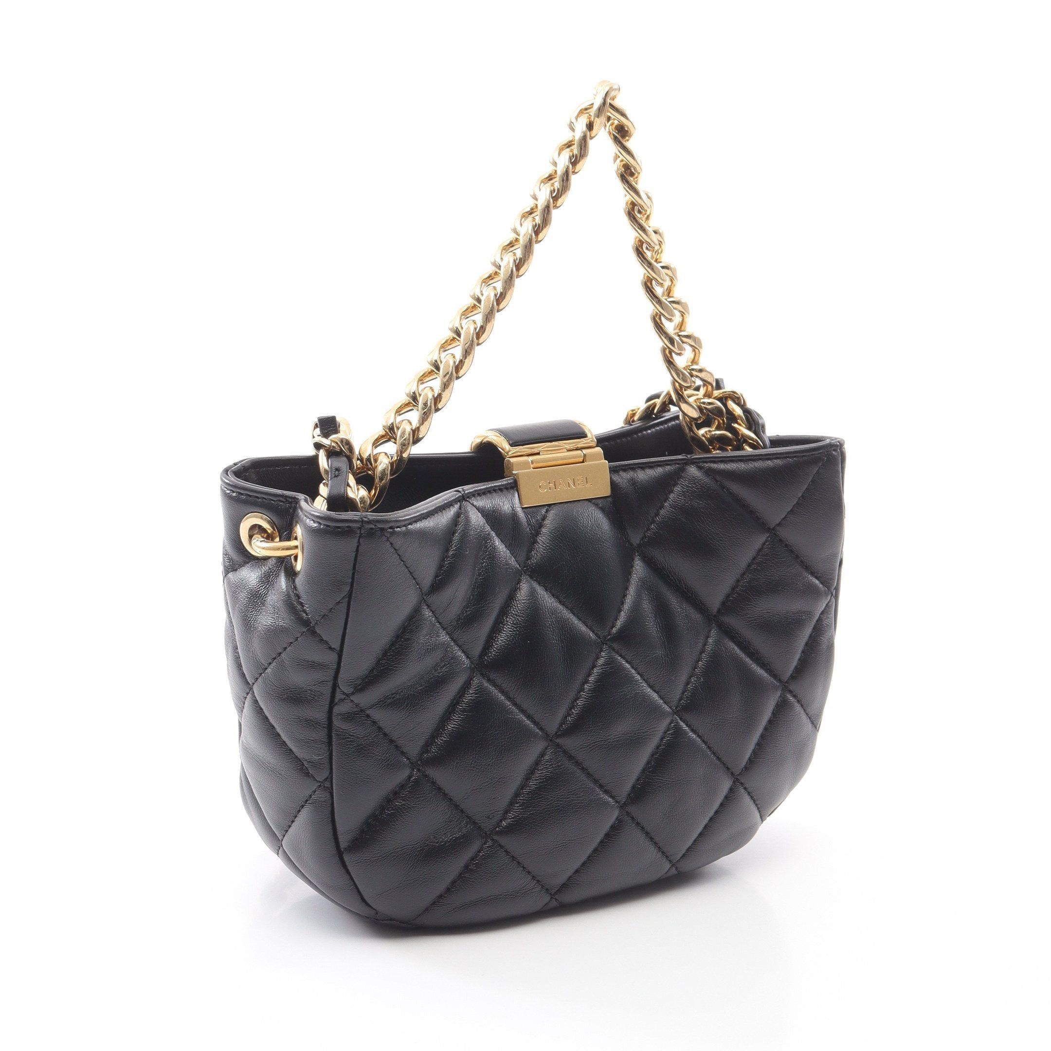 Chanel Chanel Matelasse Chain Shoulder Bag Lambskin Black Gold Hardware Size ONE SIZE - 2 Thumbnail