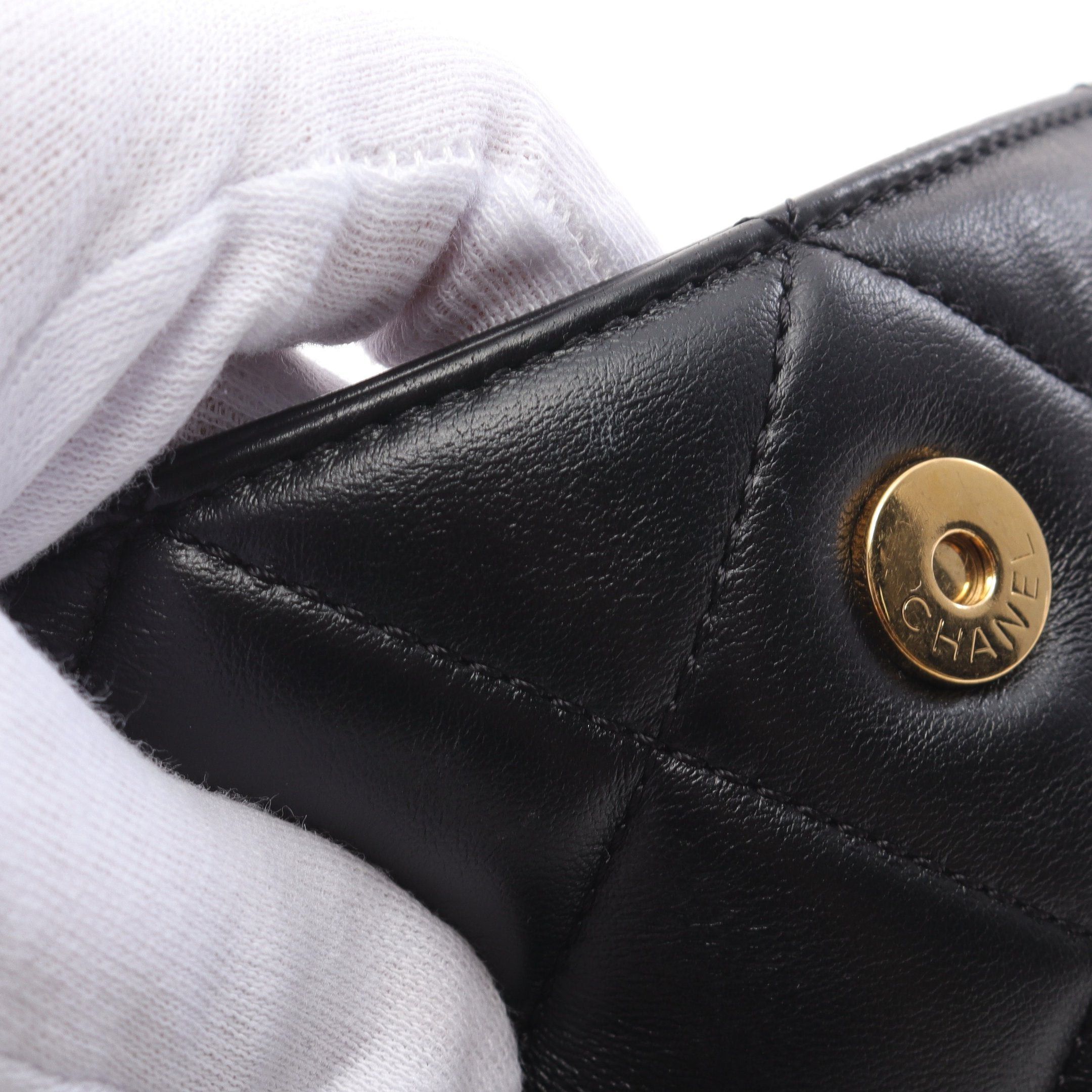 Chanel Chanel Matelasse Chain Shoulder Bag Lambskin Black Gold Hardware Size ONE SIZE - 9 Thumbnail