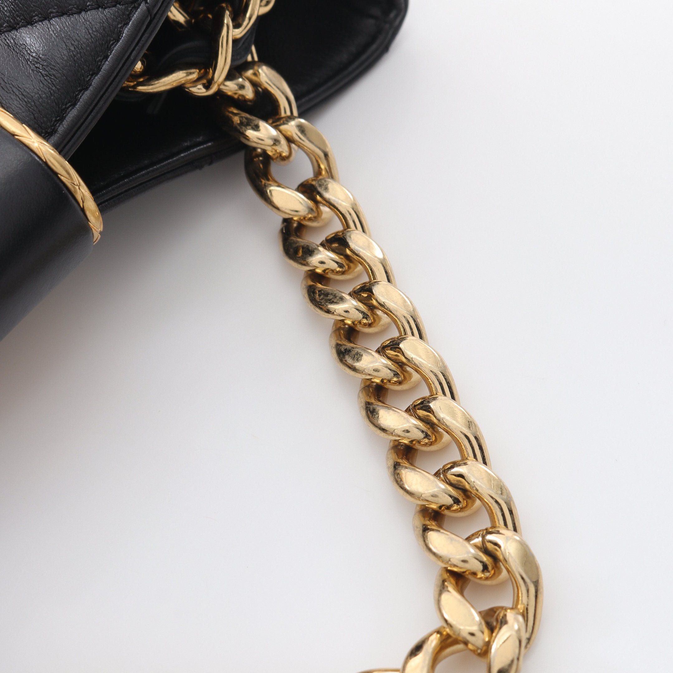 Chanel Chanel Matelasse Chain Shoulder Bag Lambskin Black Gold Hardware Size ONE SIZE - 10 Thumbnail