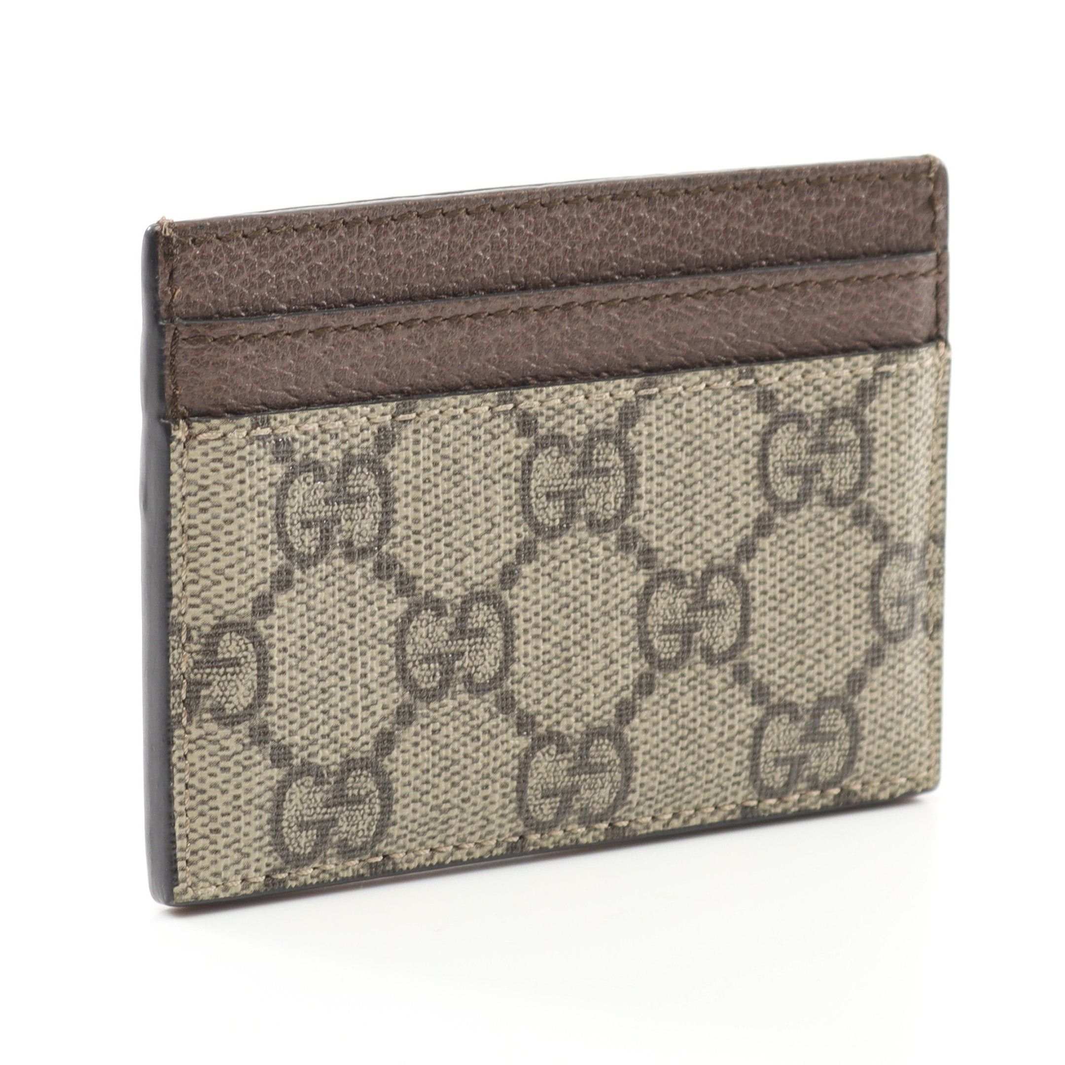 Gucci Gucci Ophidia Gg Supreme Card Case Leather Beige Dark Brown Multicolor Size ONE SIZE - 2 Thumbnail