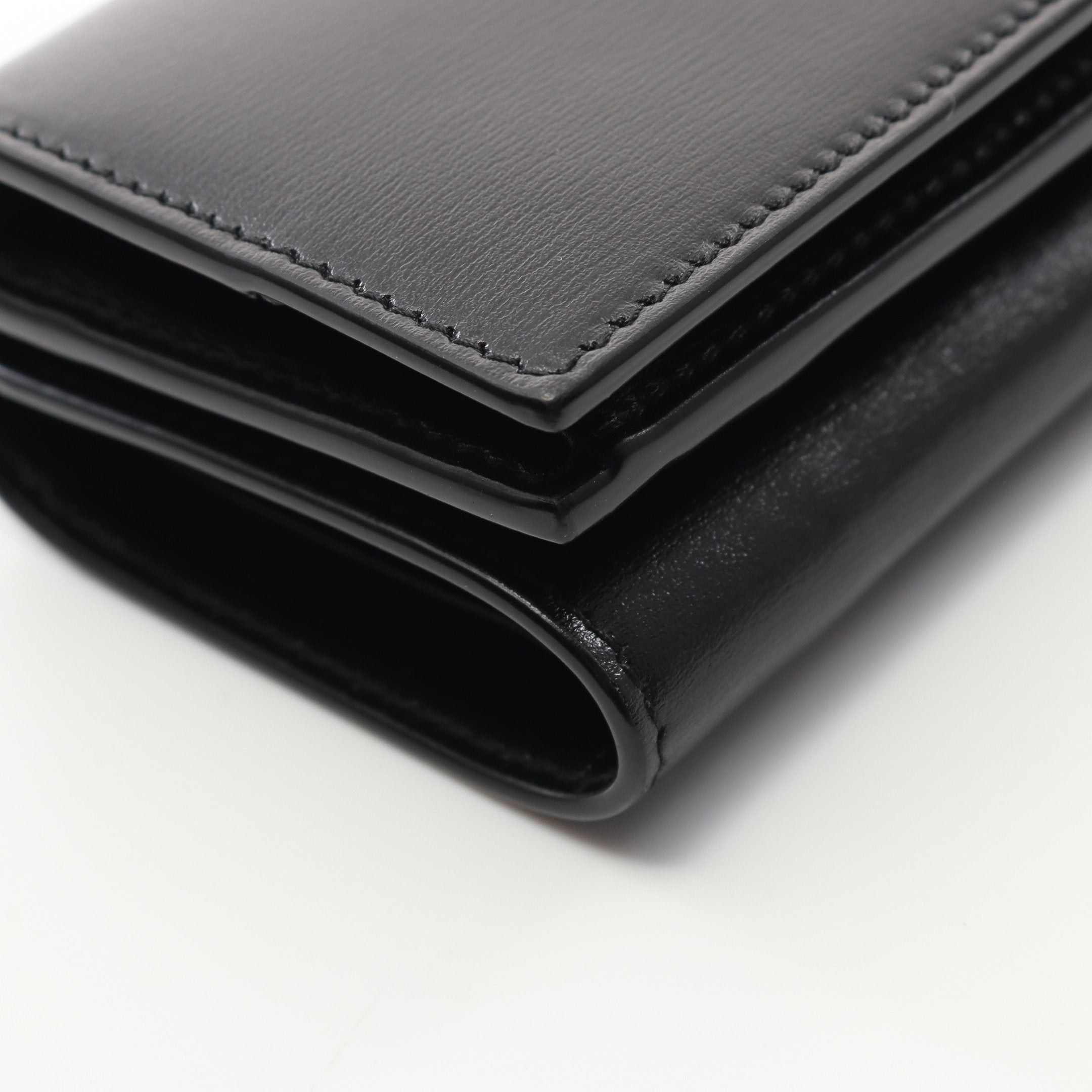 Yves Saint Laurent Yves Saint Laurent Monogram Trifold Wallet Compact Leather Black Size ONE SIZE - 9 Thumbnail