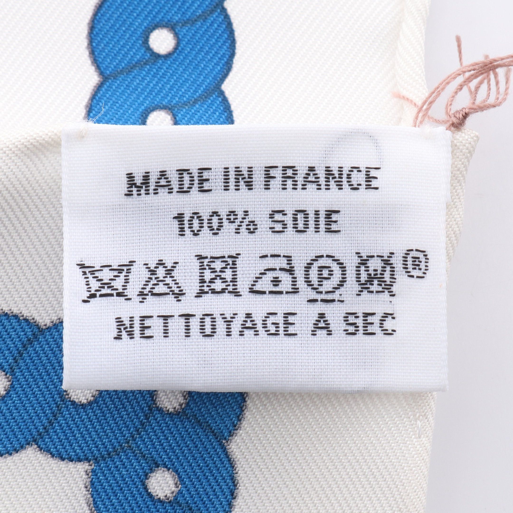 Hermes Hermes Carres 90 La Berline Bayadere Scarf Silk White Light Blue Multicolor Size ONE SIZE - 3 Thumbnail