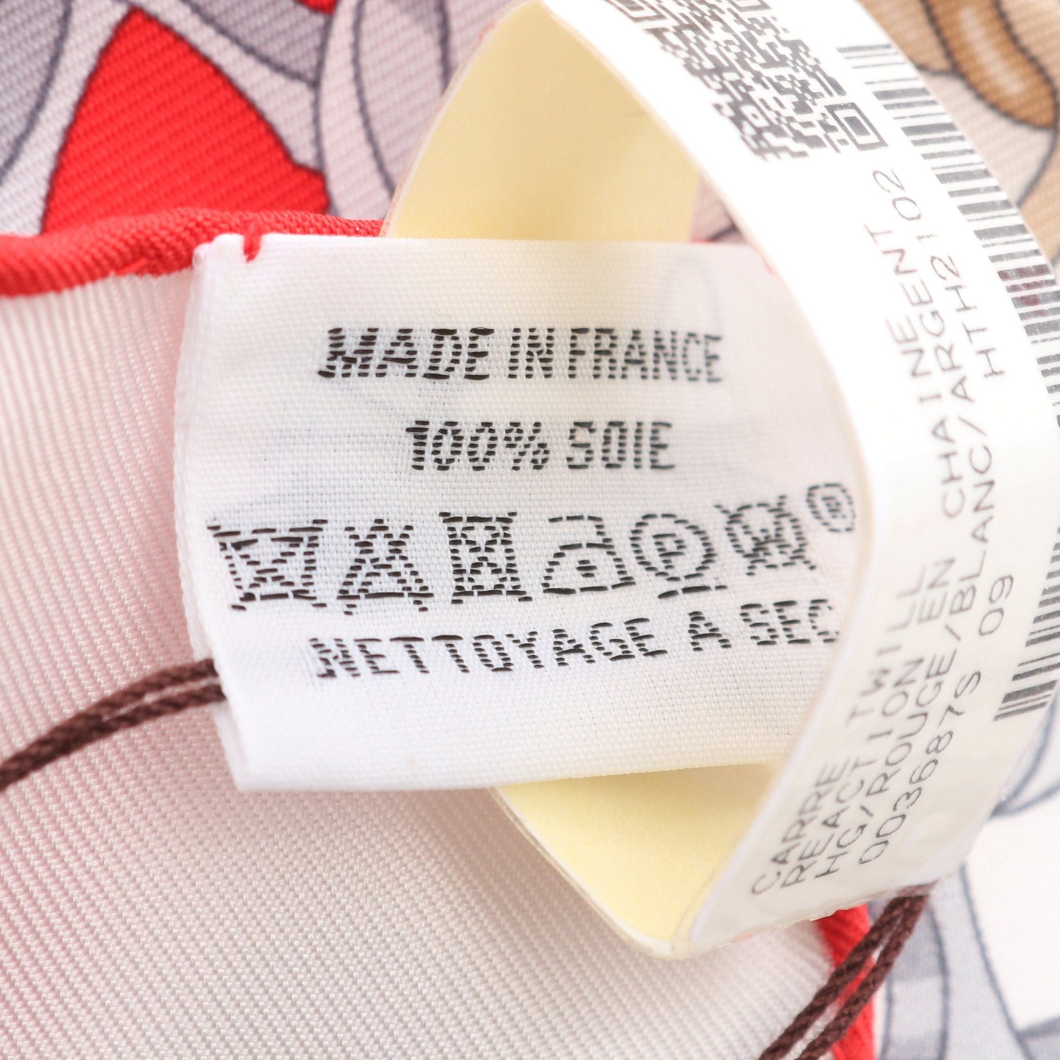 Hermes Hermes Carres 90 Reaction En Chaines Scarf Silk Off White Red Multicolor Size ONE SIZE - 3 Thumbnail