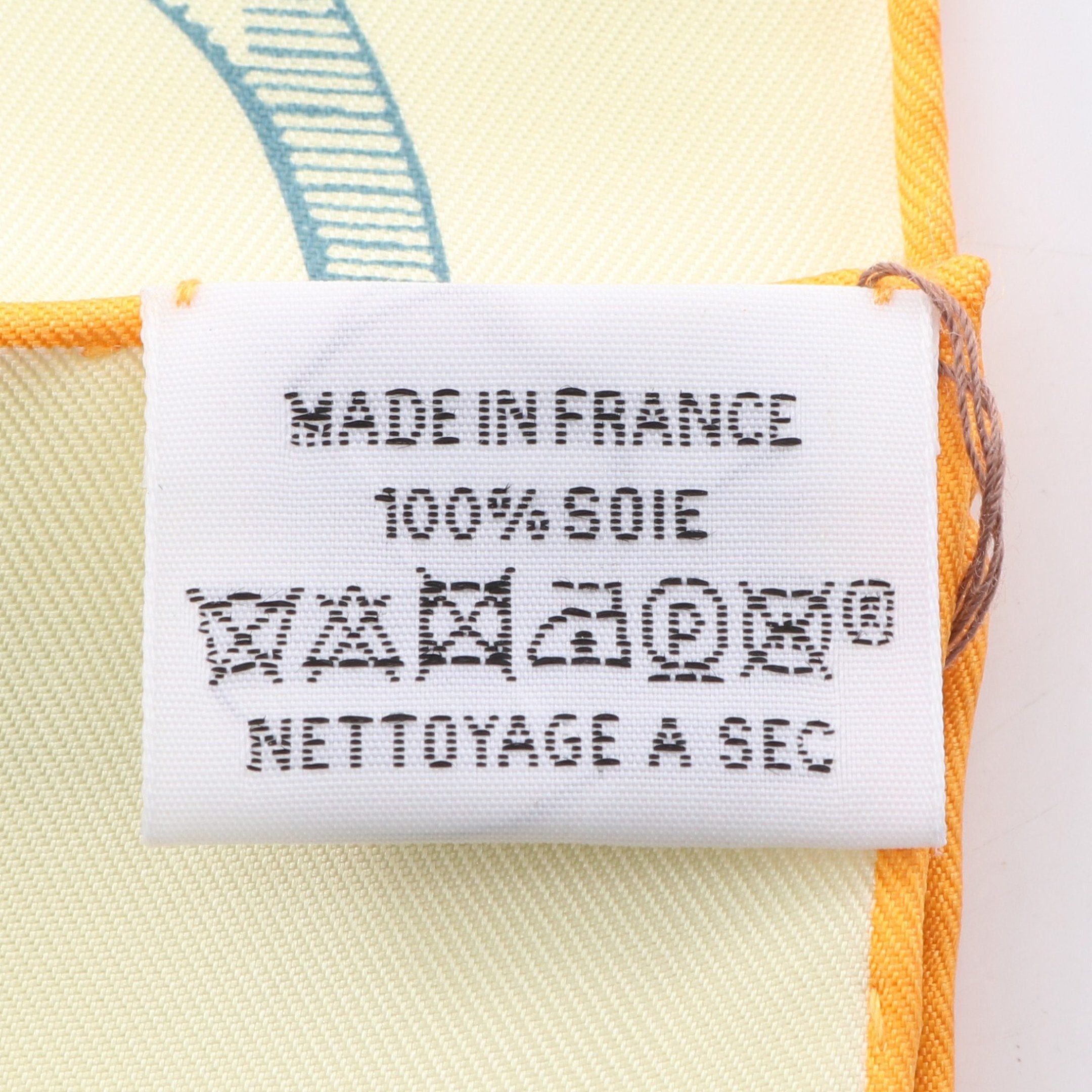 Hermes Hermes Carres 90 Do Re Boucles Scarf Silk Light Yellow Multicolor Size ONE SIZE - 3 Thumbnail