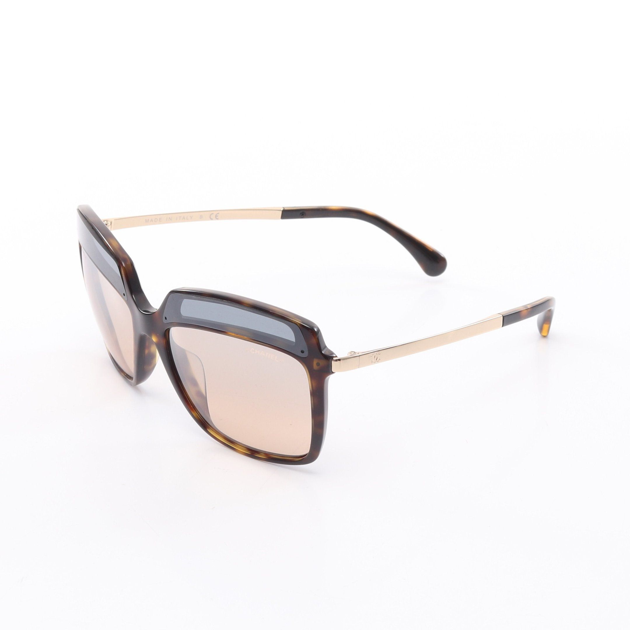 Chanel Chanel Coco Mark Sunglasses Gp Brown Black Gold Size ONE SIZE - 2 Thumbnail