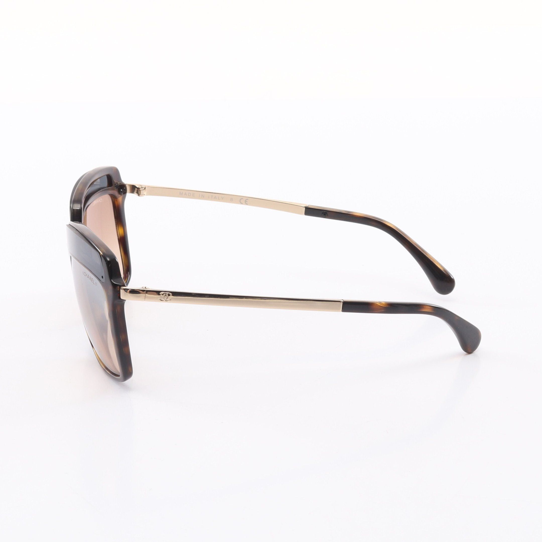 Chanel Chanel Coco Mark Sunglasses Gp Brown Black Gold Size ONE SIZE - 3 Thumbnail