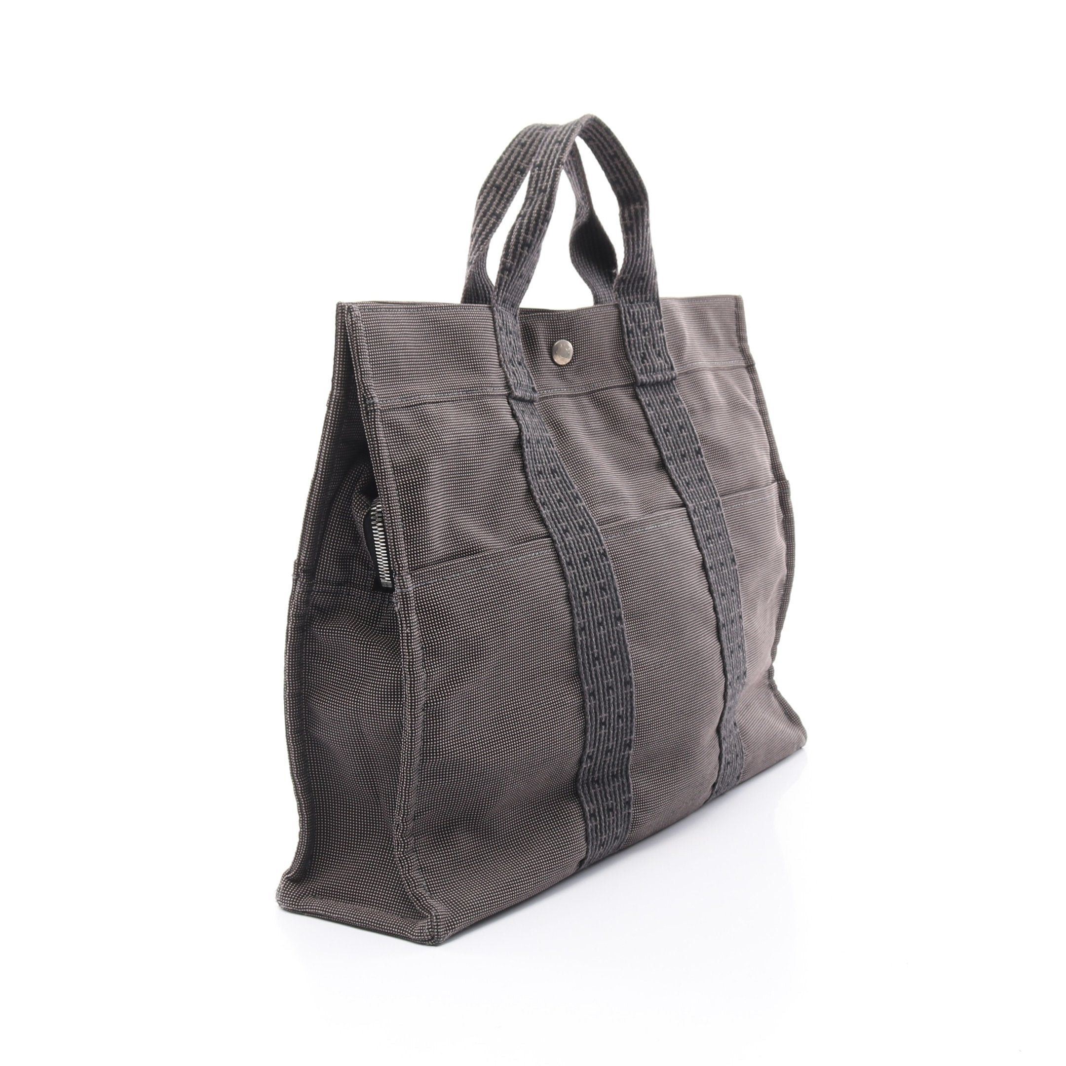 Hermes Hermes Yale Line Mm Handbag Tote Bag Nylon Canvas Dark Gray Silver Hardware Size ONE SIZE - 2 Thumbnail