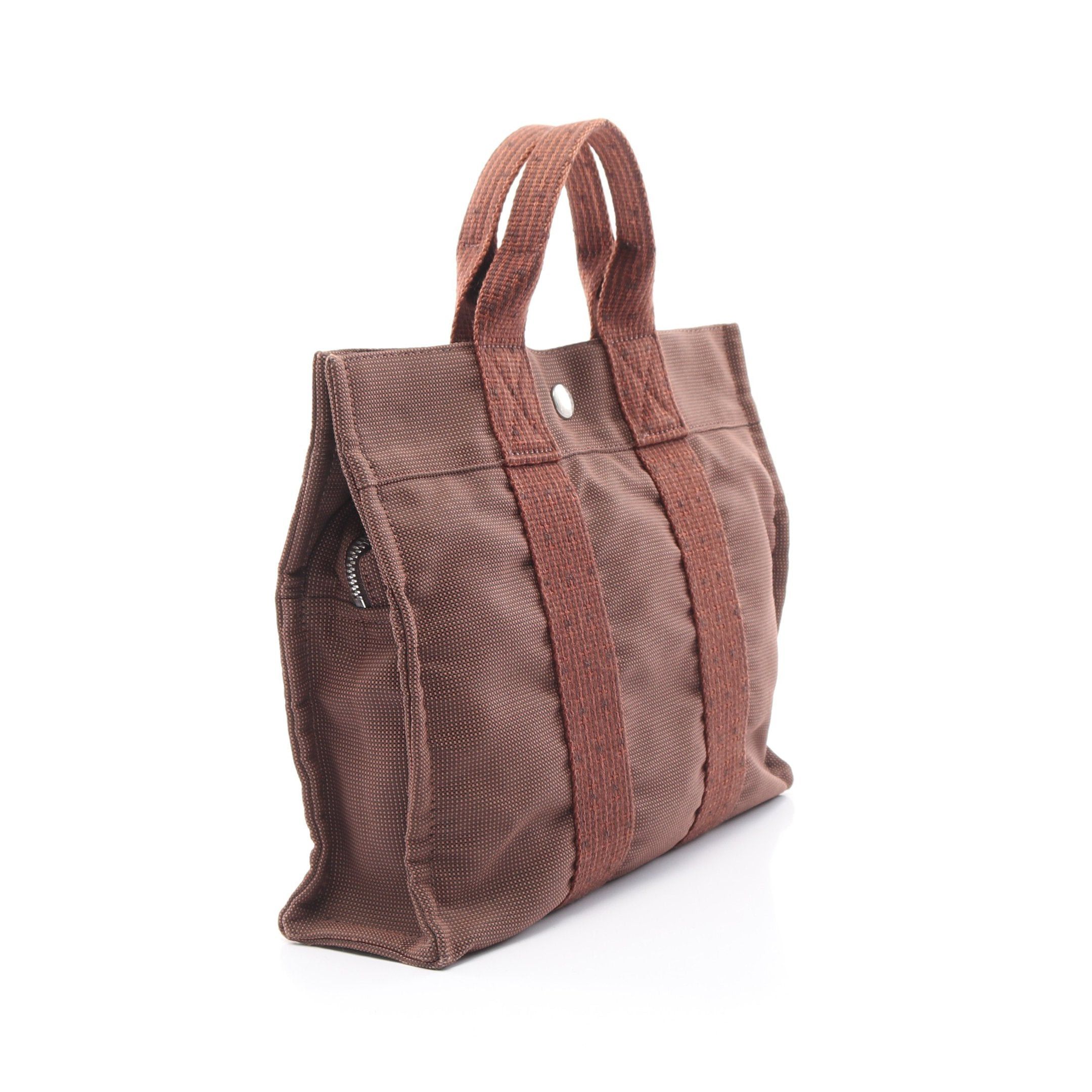 Hermes Hermes Yale Line Pm Handbag Tote Bag Nylon Canvas Brown Silver Hardware Size ONE SIZE - 2 Thumbnail