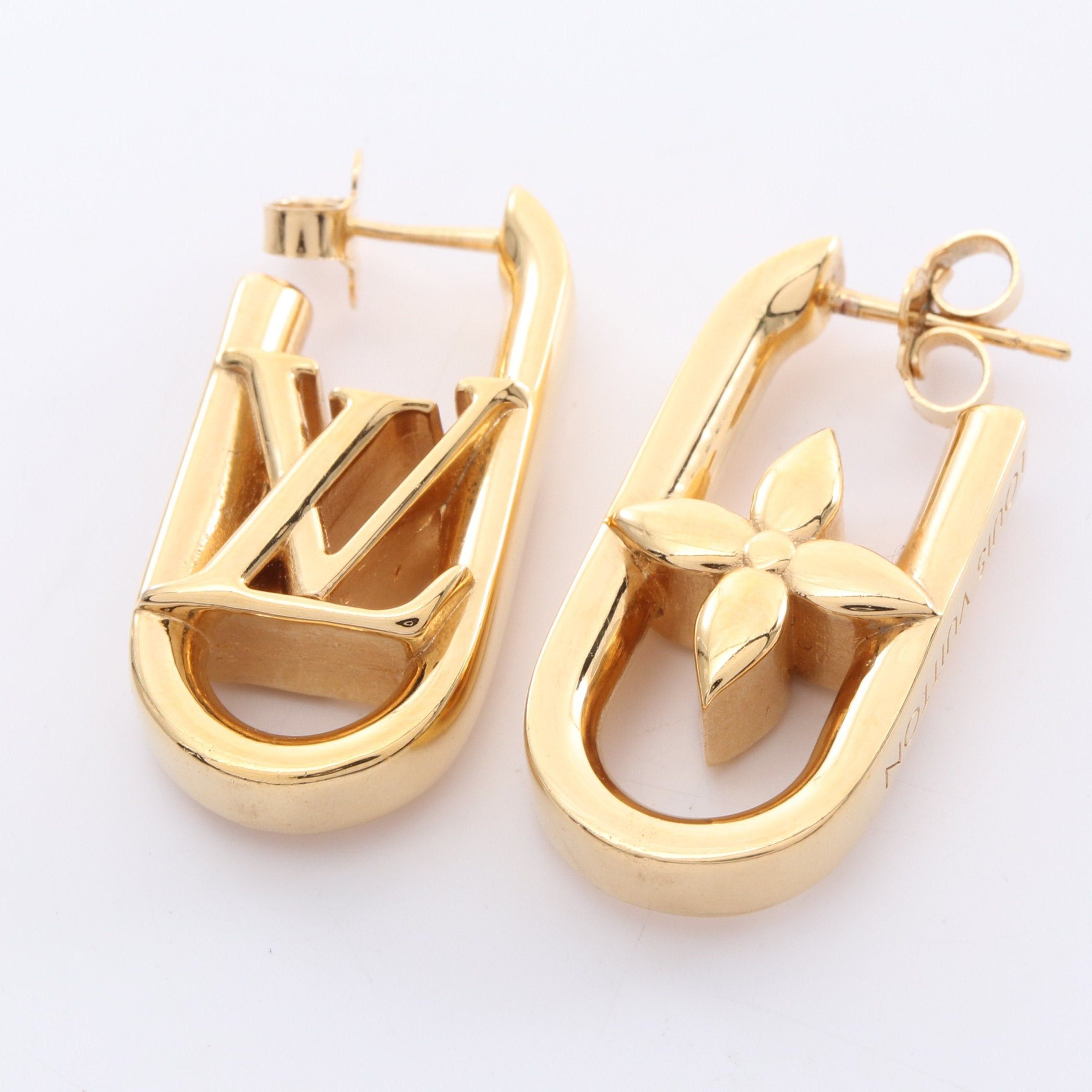 Louis Vuitton Louis Vuitton My Lv Chain Hoop Earrings Gp Gold Size ONE SIZE - 8 Thumbnail