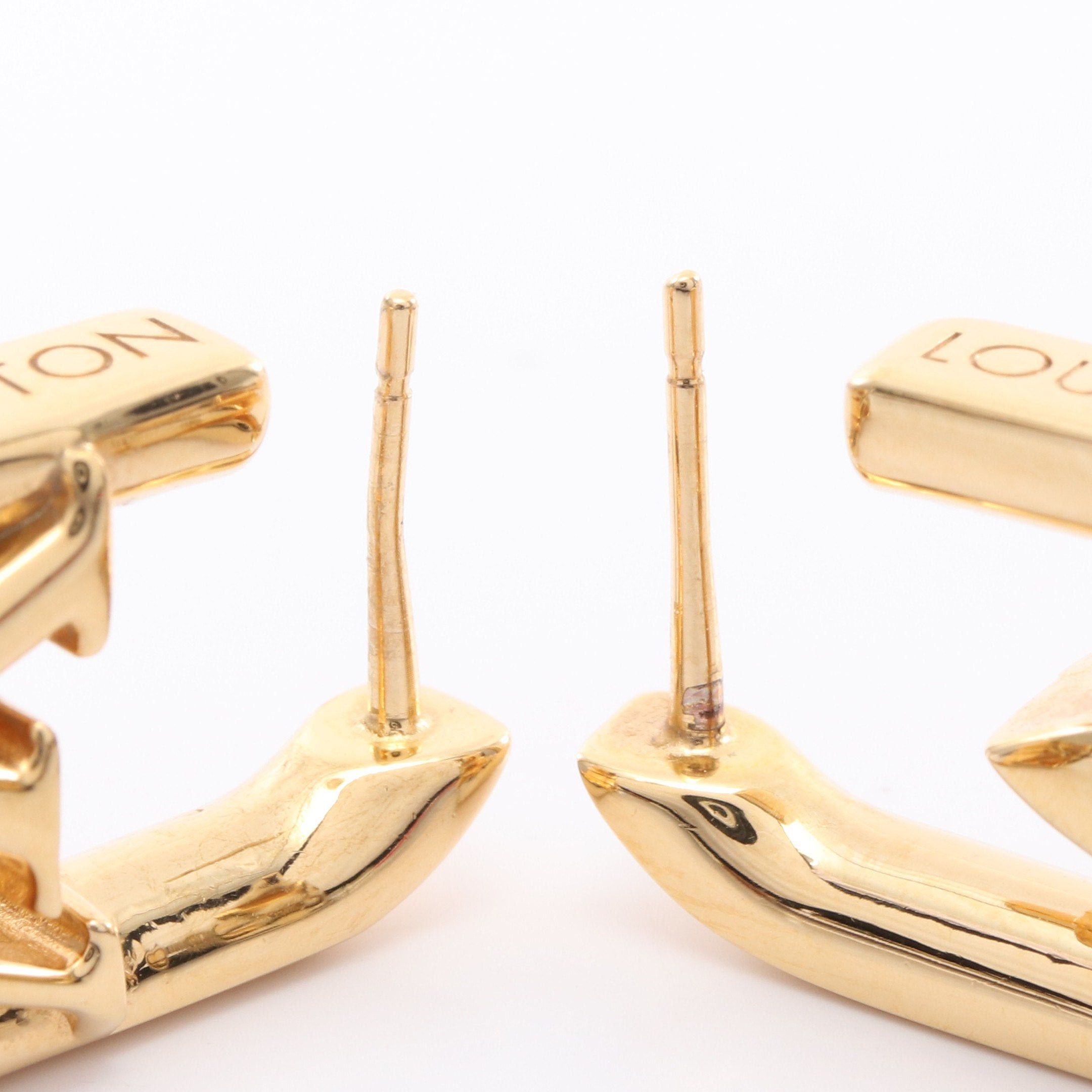 Louis Vuitton Louis Vuitton My Lv Chain Hoop Earrings Gp Gold Size ONE SIZE - 7 Thumbnail