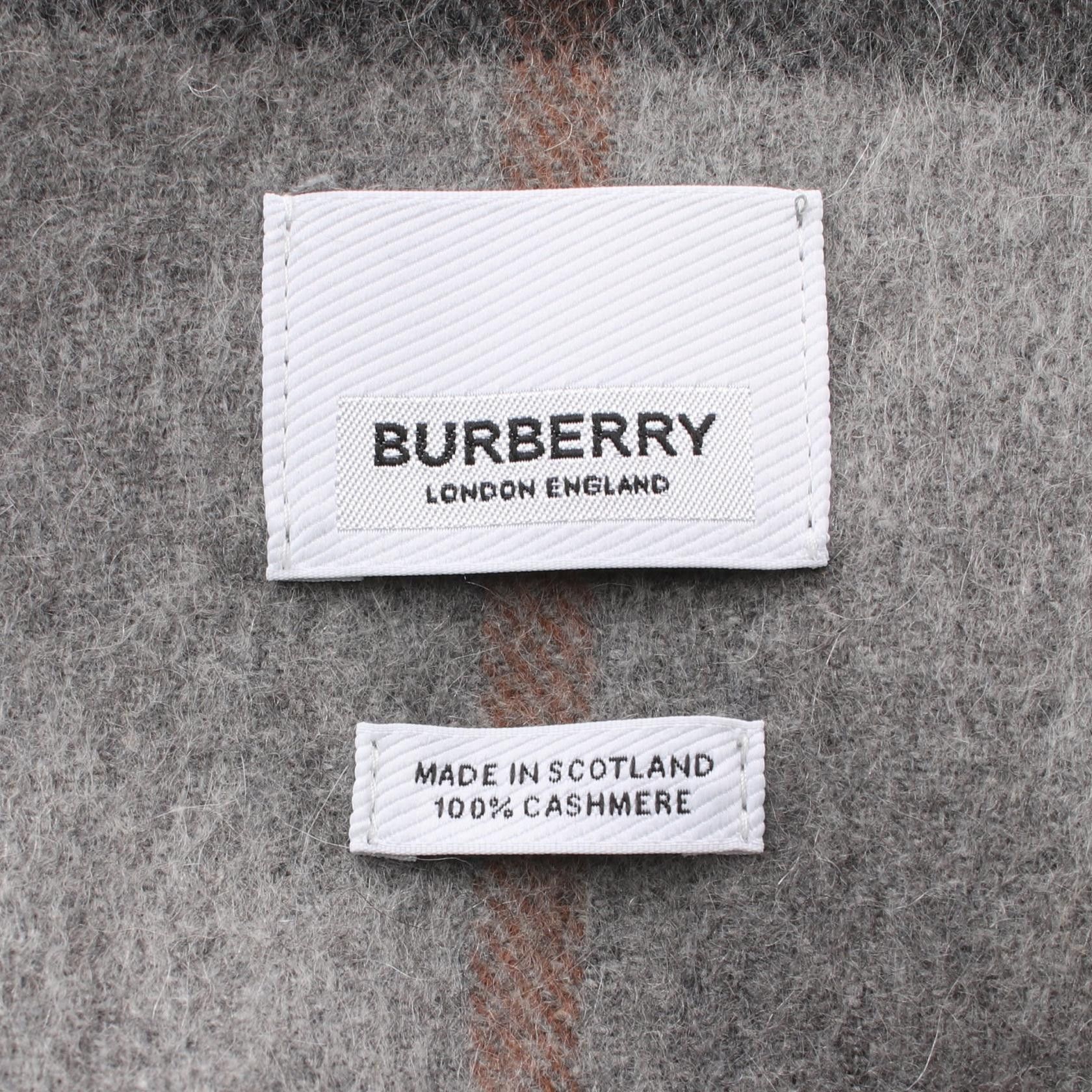 Burberry Burberry Classic Check Scarf Cashmere Gray Size ONE SIZE - 2 Thumbnail