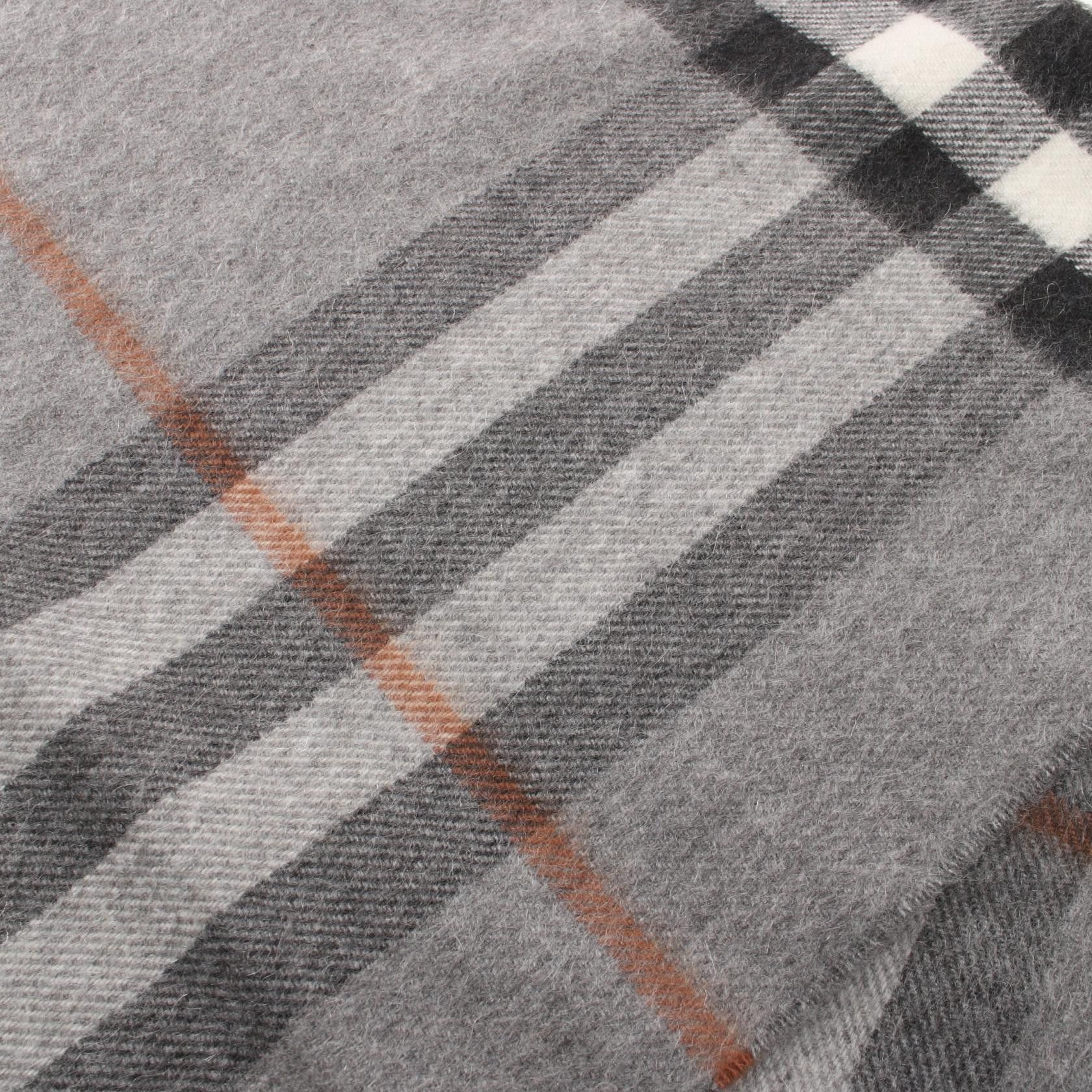 Burberry Burberry Classic Check Scarf Cashmere Gray Size ONE SIZE - 6 Thumbnail