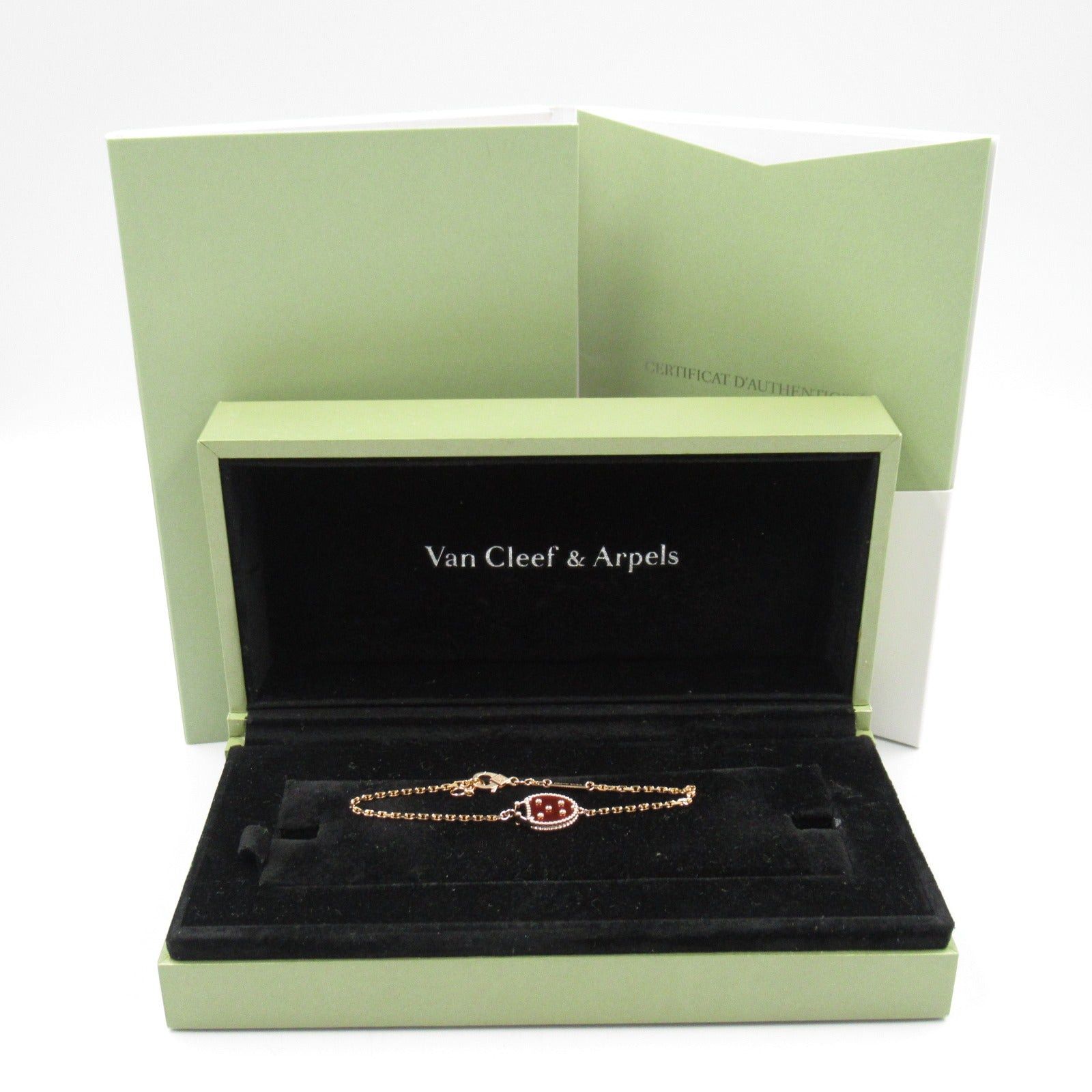 Van Cleef & Arpels Van Cleef Arpels Lucky Scrounged Wing Ladybug Bracelet K18Pg (Pink Gold) Carnelian/Onyx Red Black Size ONE SIZE - 8 Thumbnail