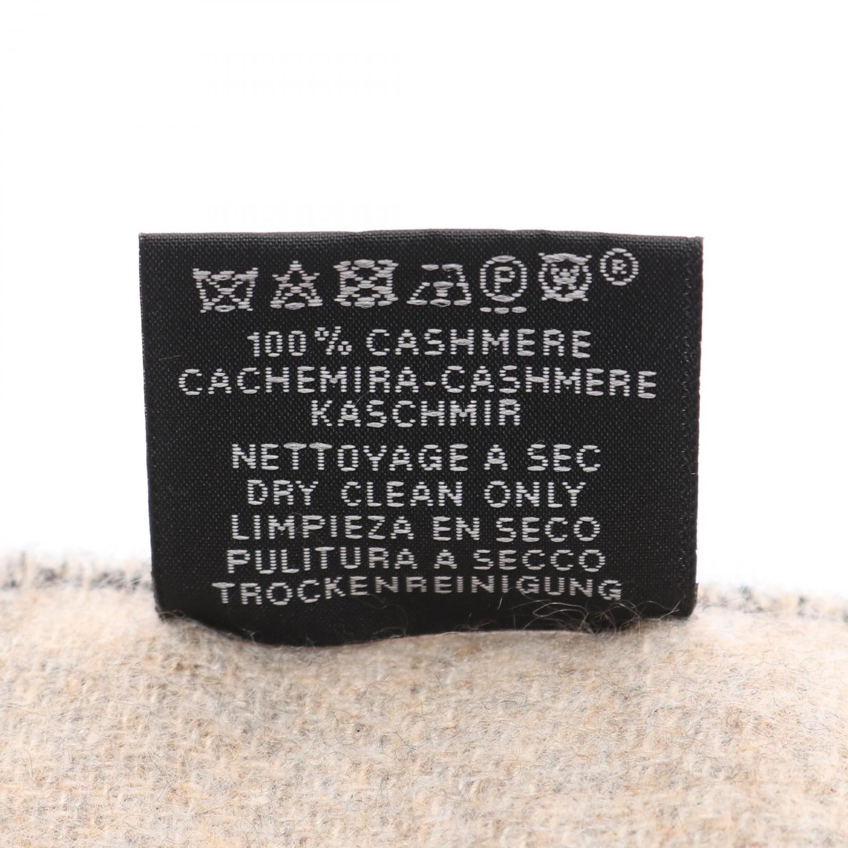 Hermes Hermes Love Story Scarf Cashmere Black Beige Size ONE SIZE - 3 Thumbnail