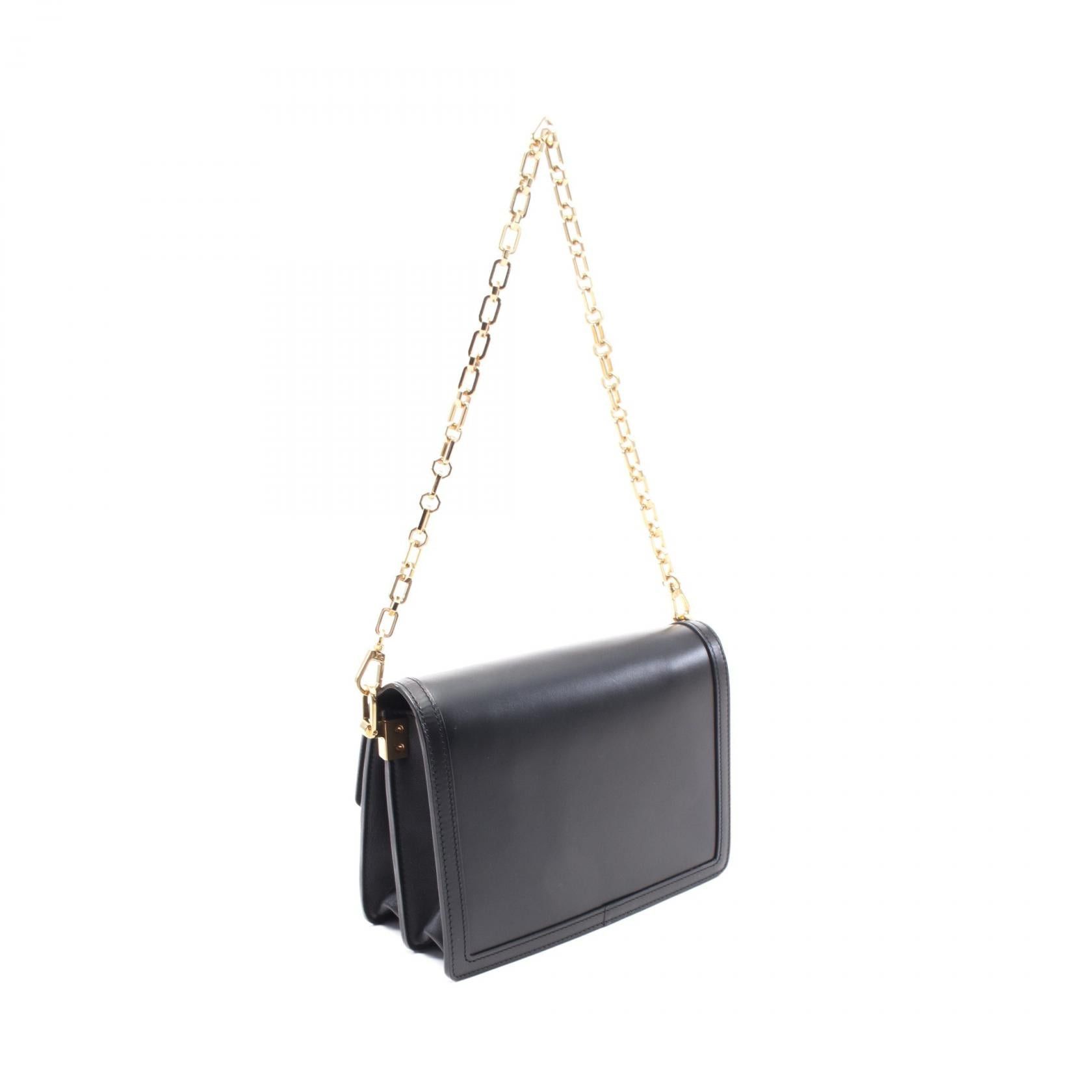 Louis Vuitton Louis Vuitton Dauphine Mm Lv Lock Noir Chain Shoulder Bag Leather Black Size ONE SIZE - 2 Thumbnail
