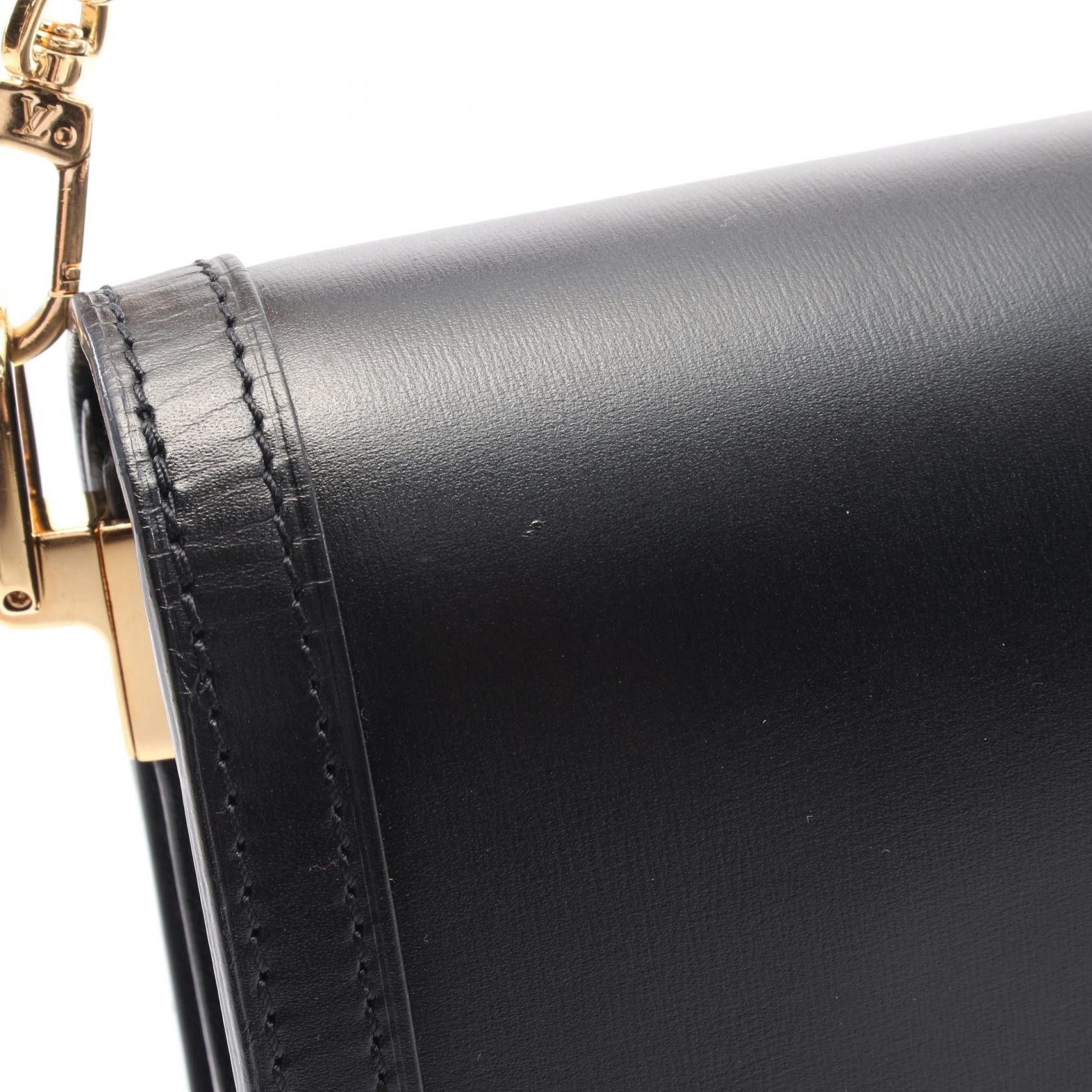Louis Vuitton Louis Vuitton Dauphine Mm Lv Lock Noir Chain Shoulder Bag Leather Black Size ONE SIZE - 9 Thumbnail