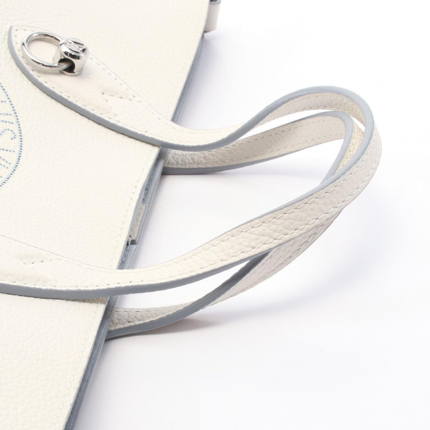 Louis Vuitton Louis Vuitton Blossom Pm Mahina Handbag Leather Off White Light Blue Size ONE SIZE - 6 Thumbnail